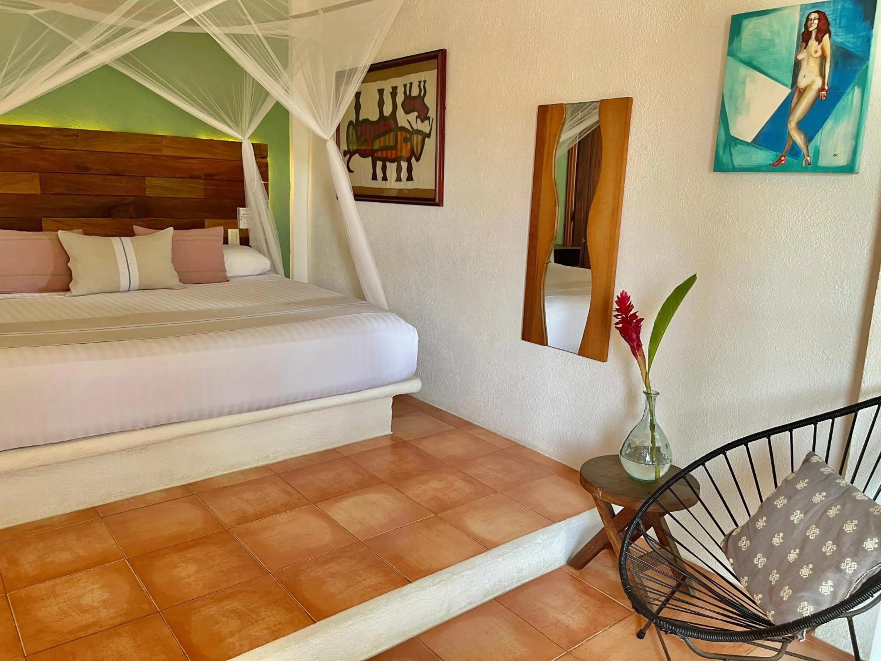 Bed in Hotel Casa Mixteca