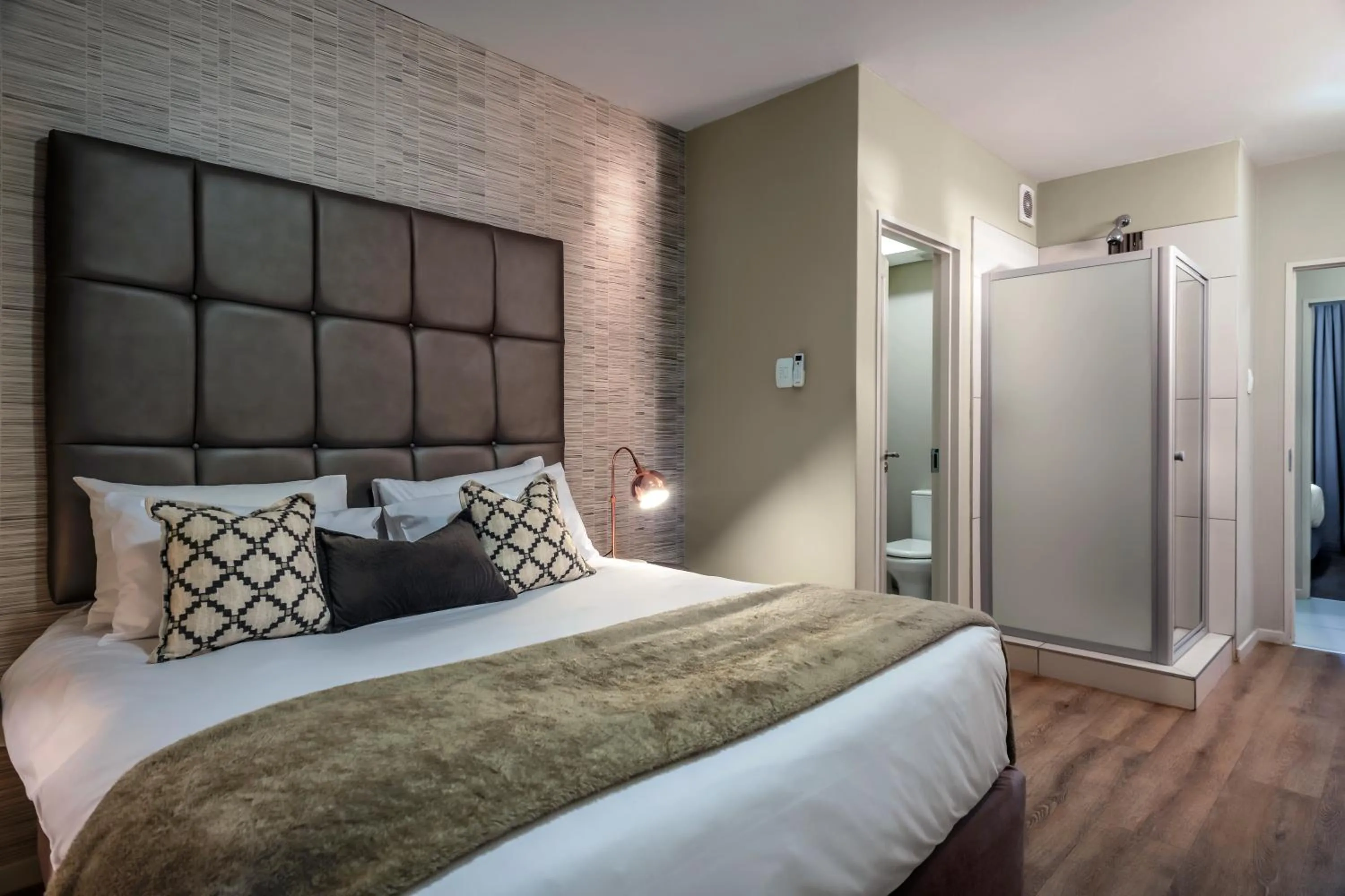 Shower, Bed in CAG The Hub Bryanston