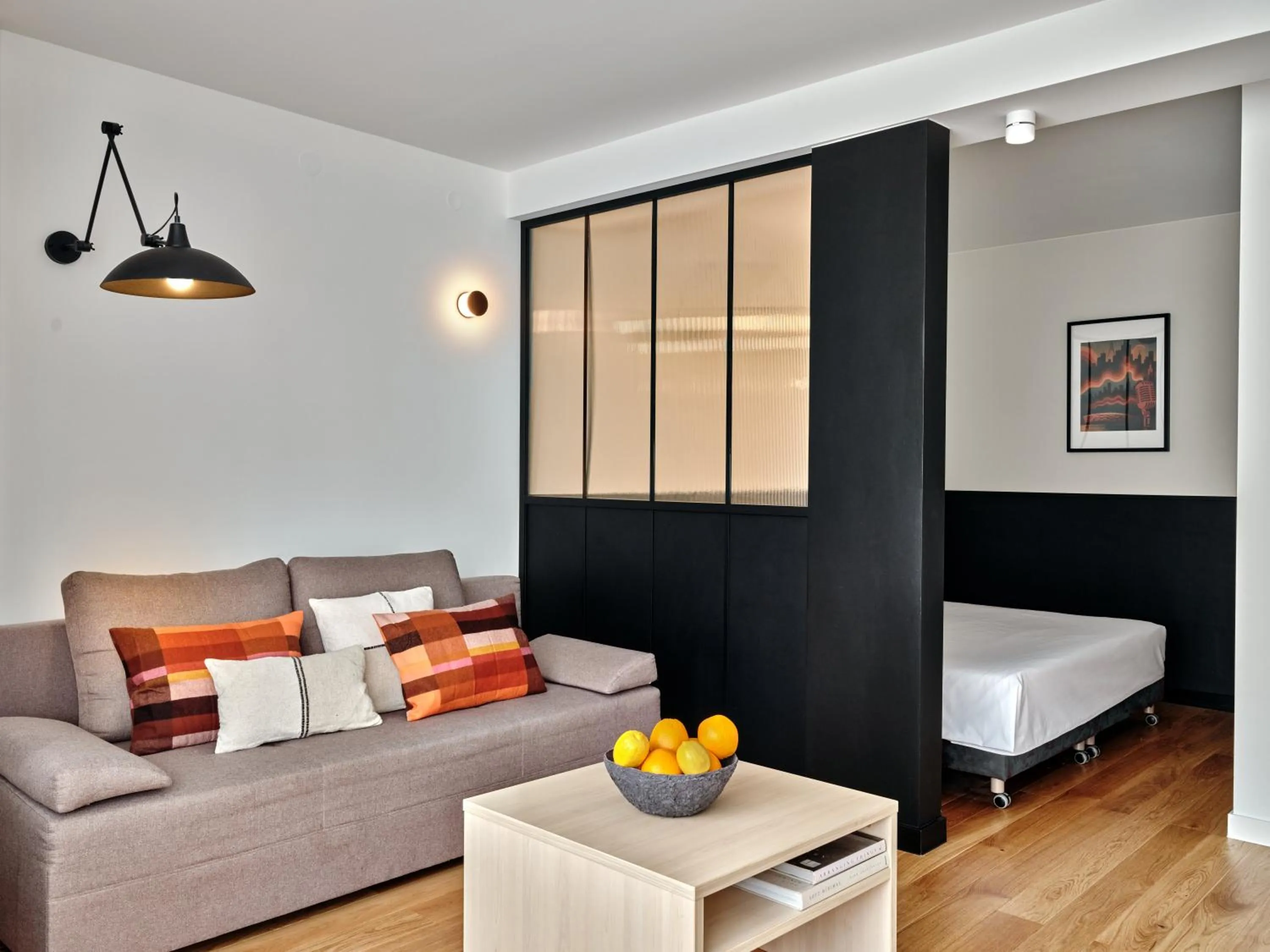 Living room, Bed in Apartamenty Media Park