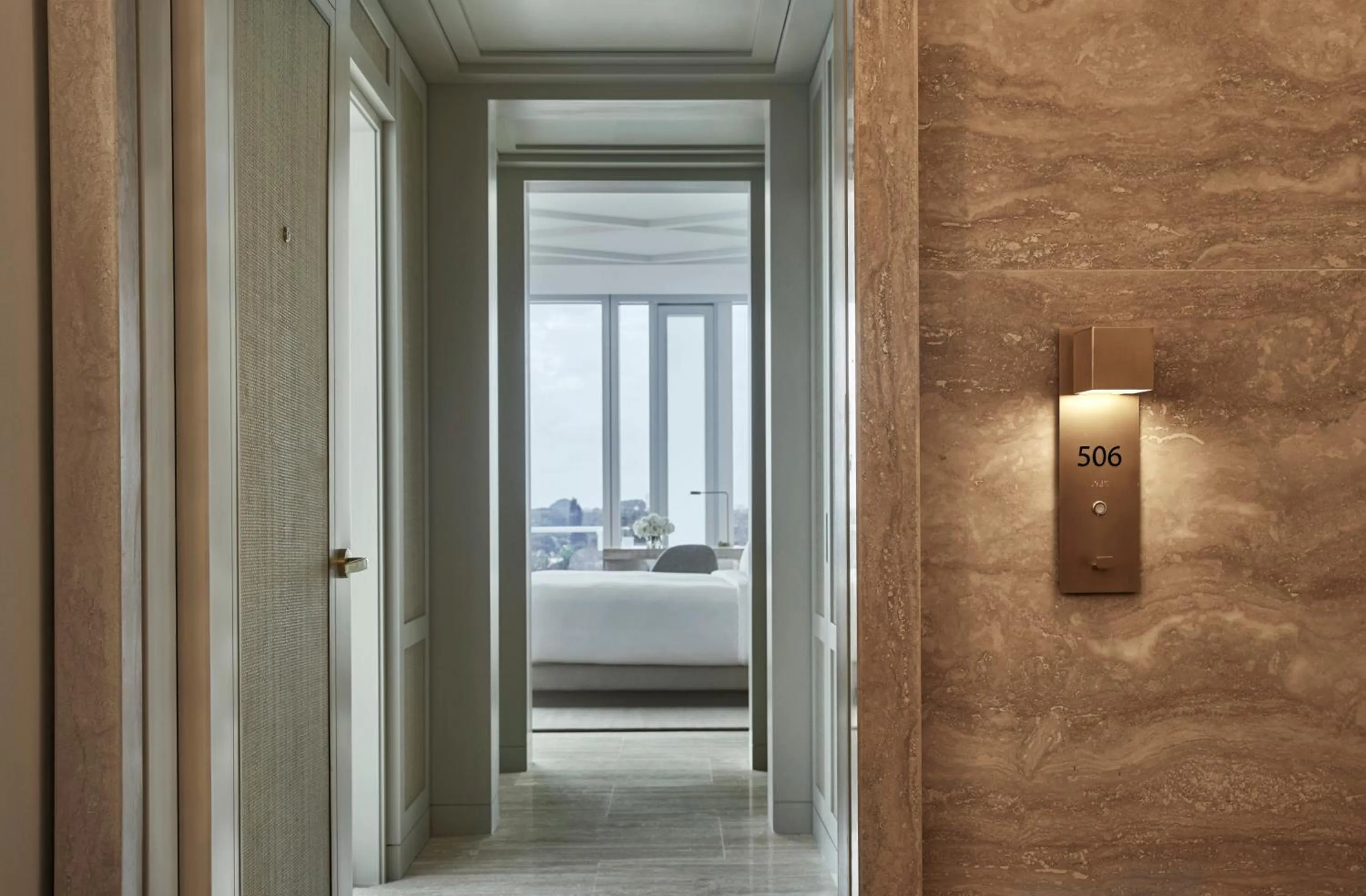 Decorative detail, Bed in Four Seasons Hotel at The Surf Club