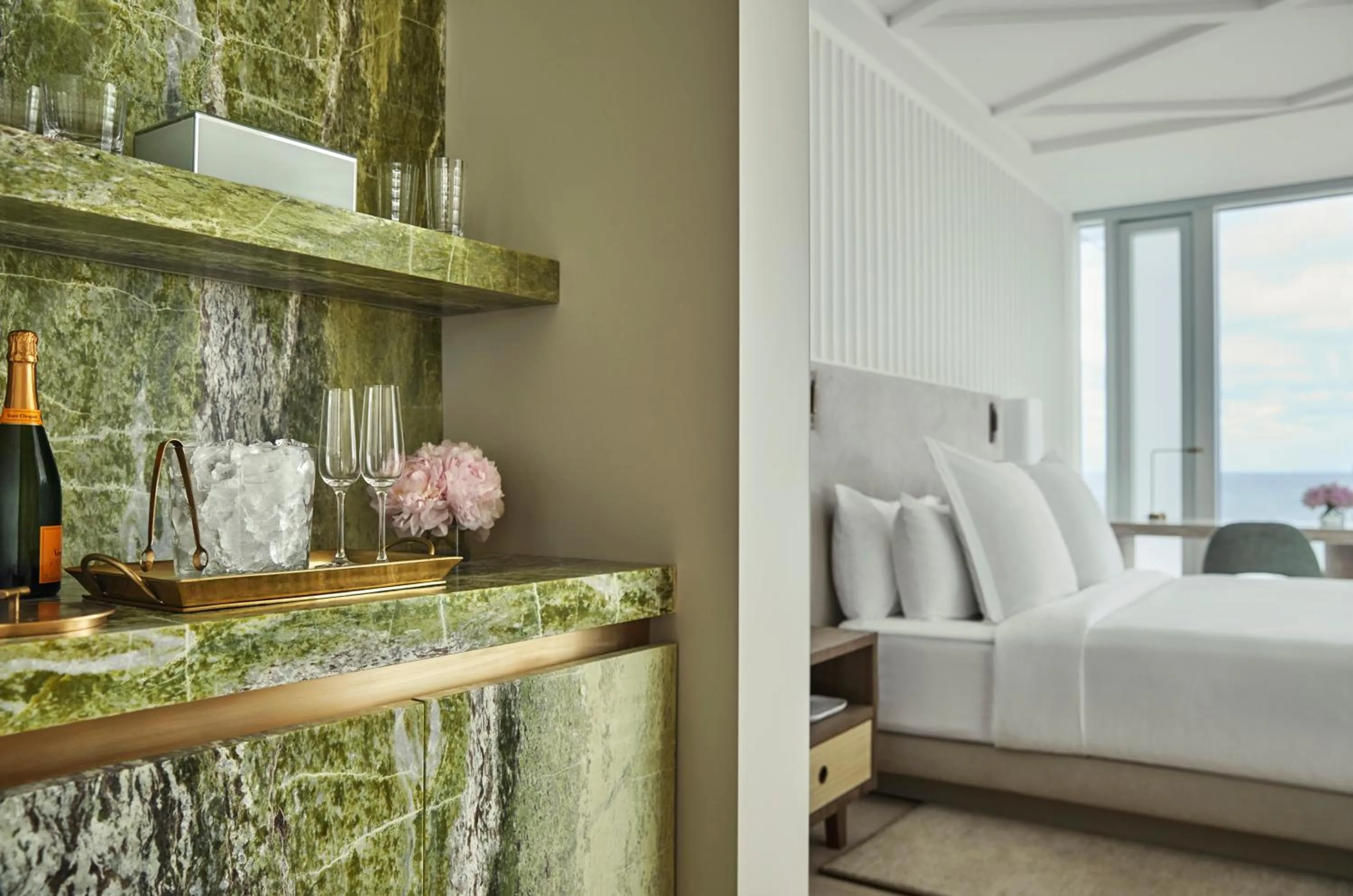 Decorative detail, Bed in Four Seasons Hotel at The Surf Club