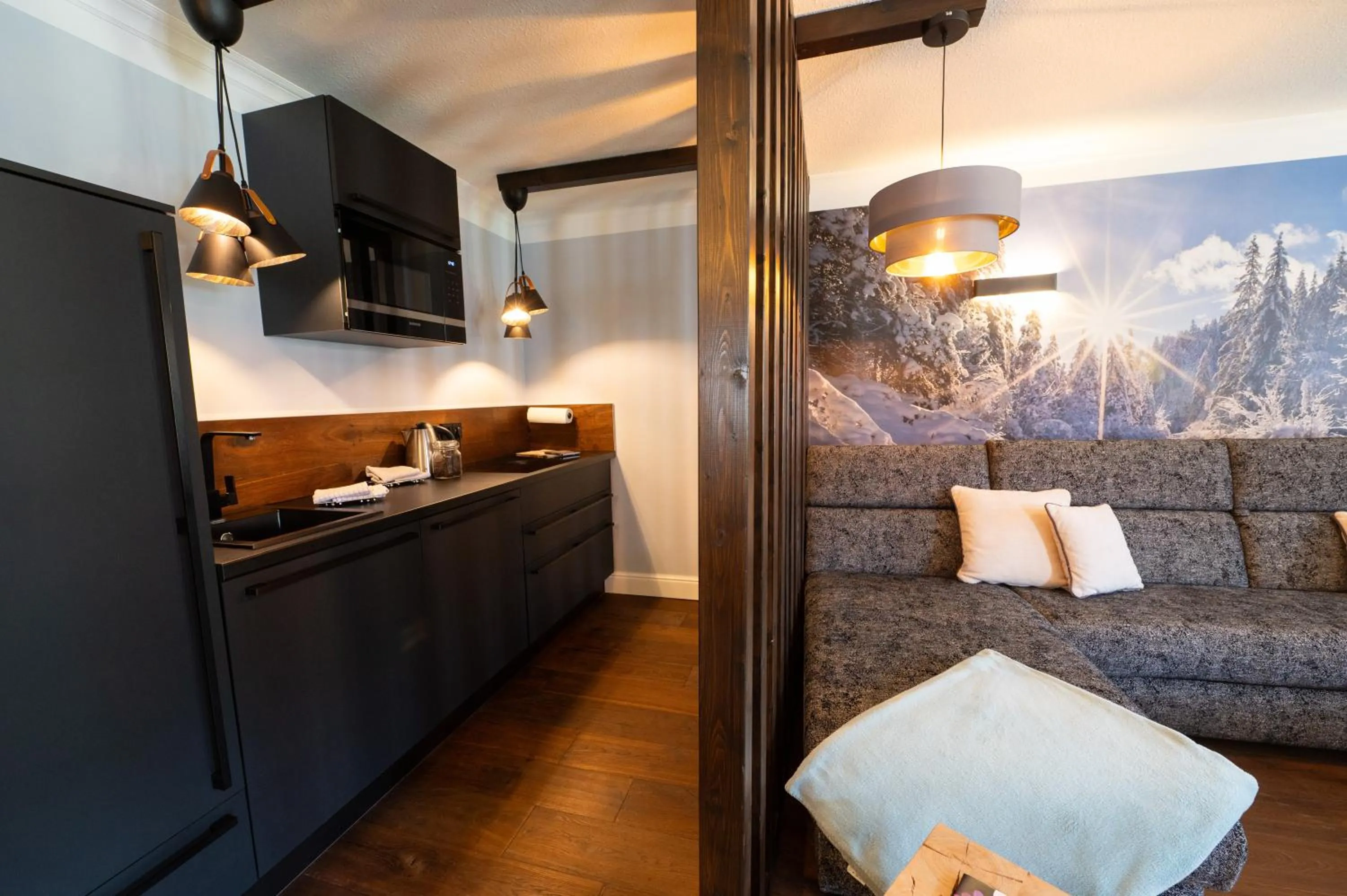 Kitchen or kitchenette in ALPENLIEBE - Sauna & Whirlpool - APARTments