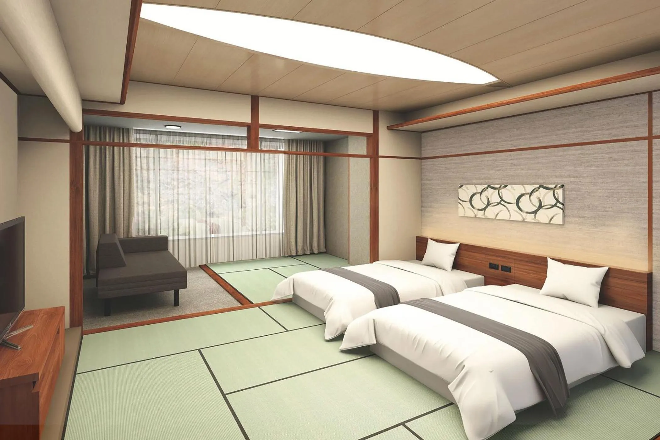 Bed in Ooedo Onsen Monogatari Premium Ikaho