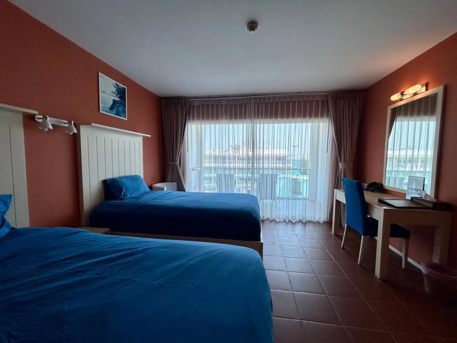 View (from property/room), Bed in GrandBlue Resort & Beachclub