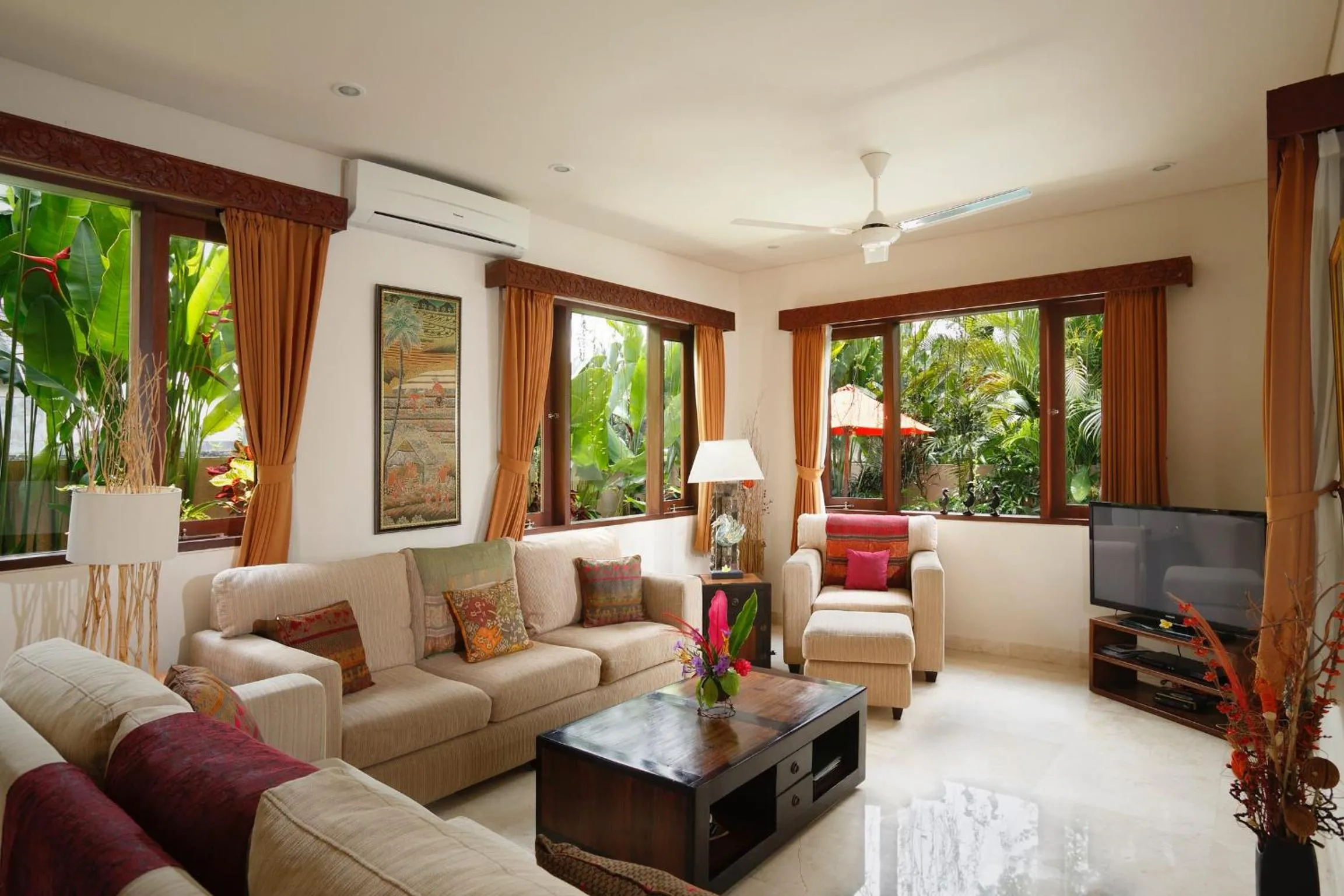 Living room in Satori Villas Bali