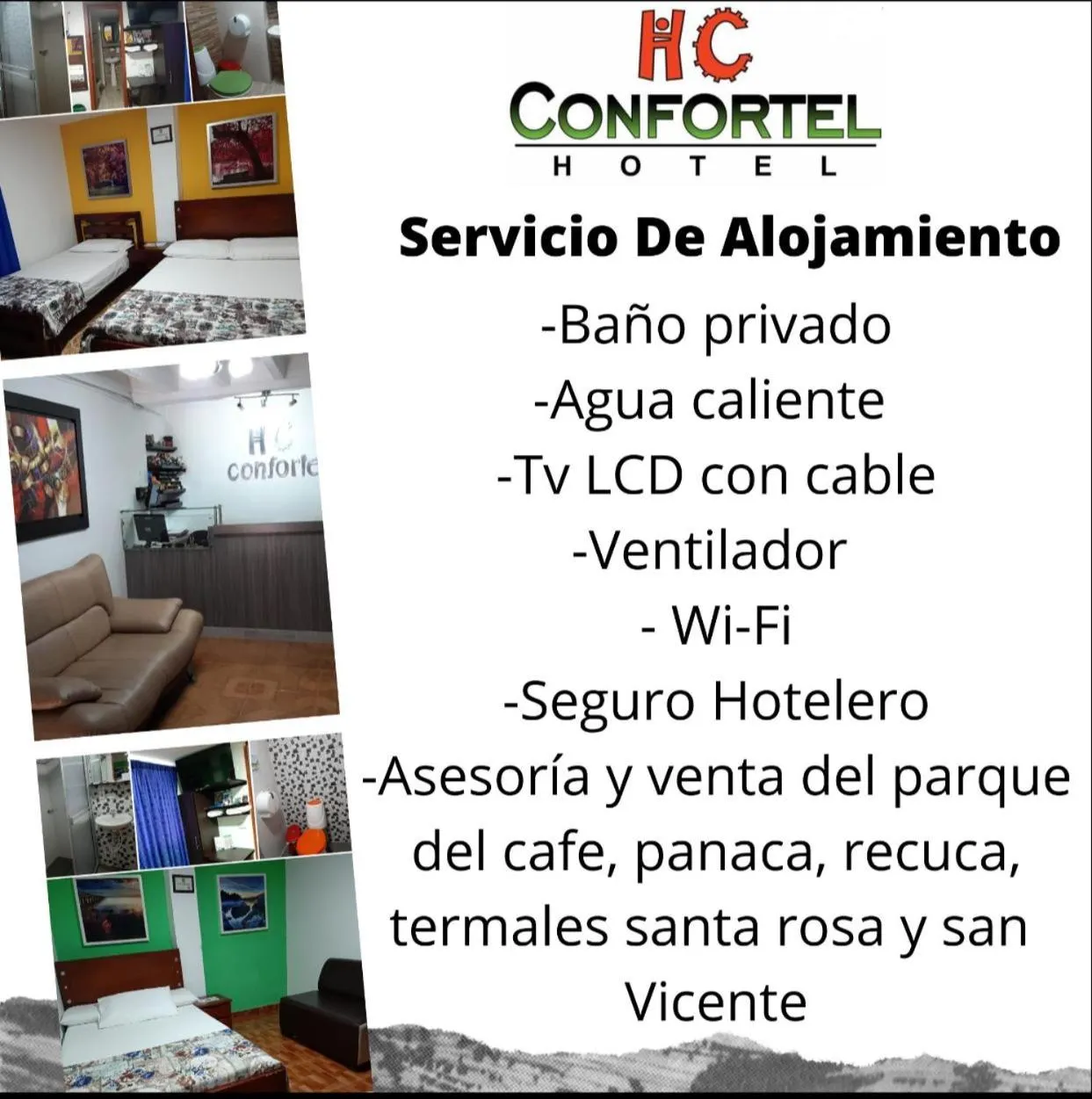 Text overlay in Hotel Confortel