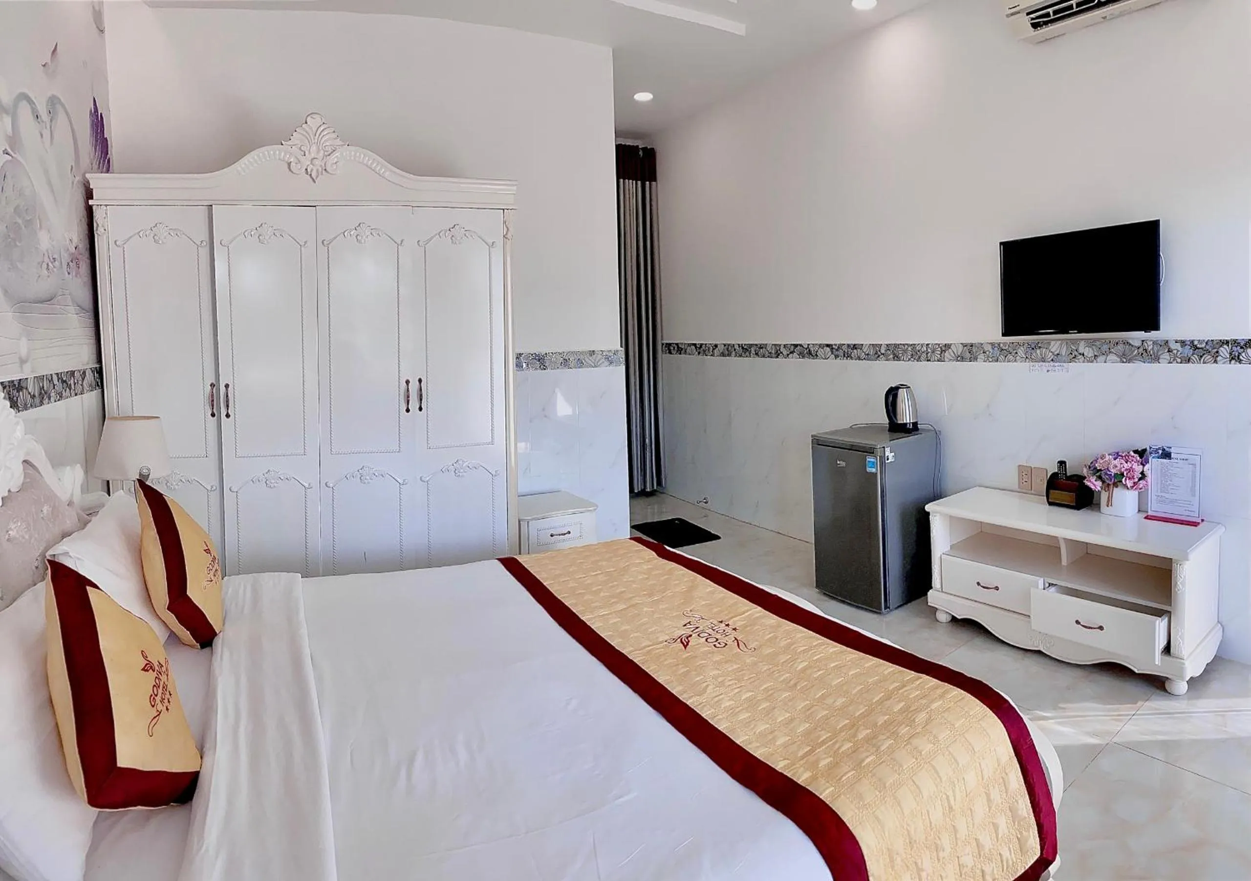 Living room, Bed in Godiva Villa Phu Quoc