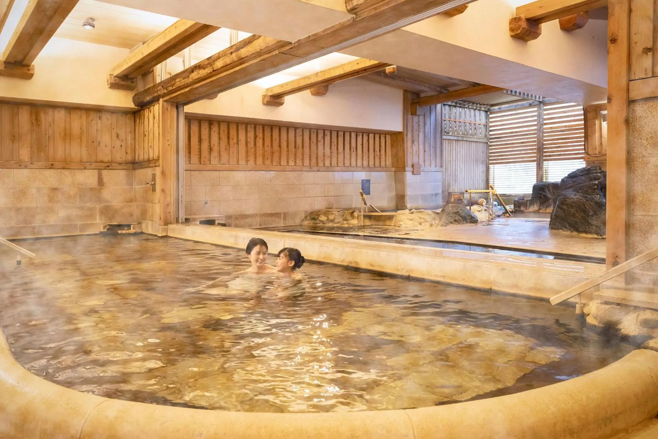 Hot Spring Bath in Ooedo Onsen Monogatari Premium Hotel New Shiobara