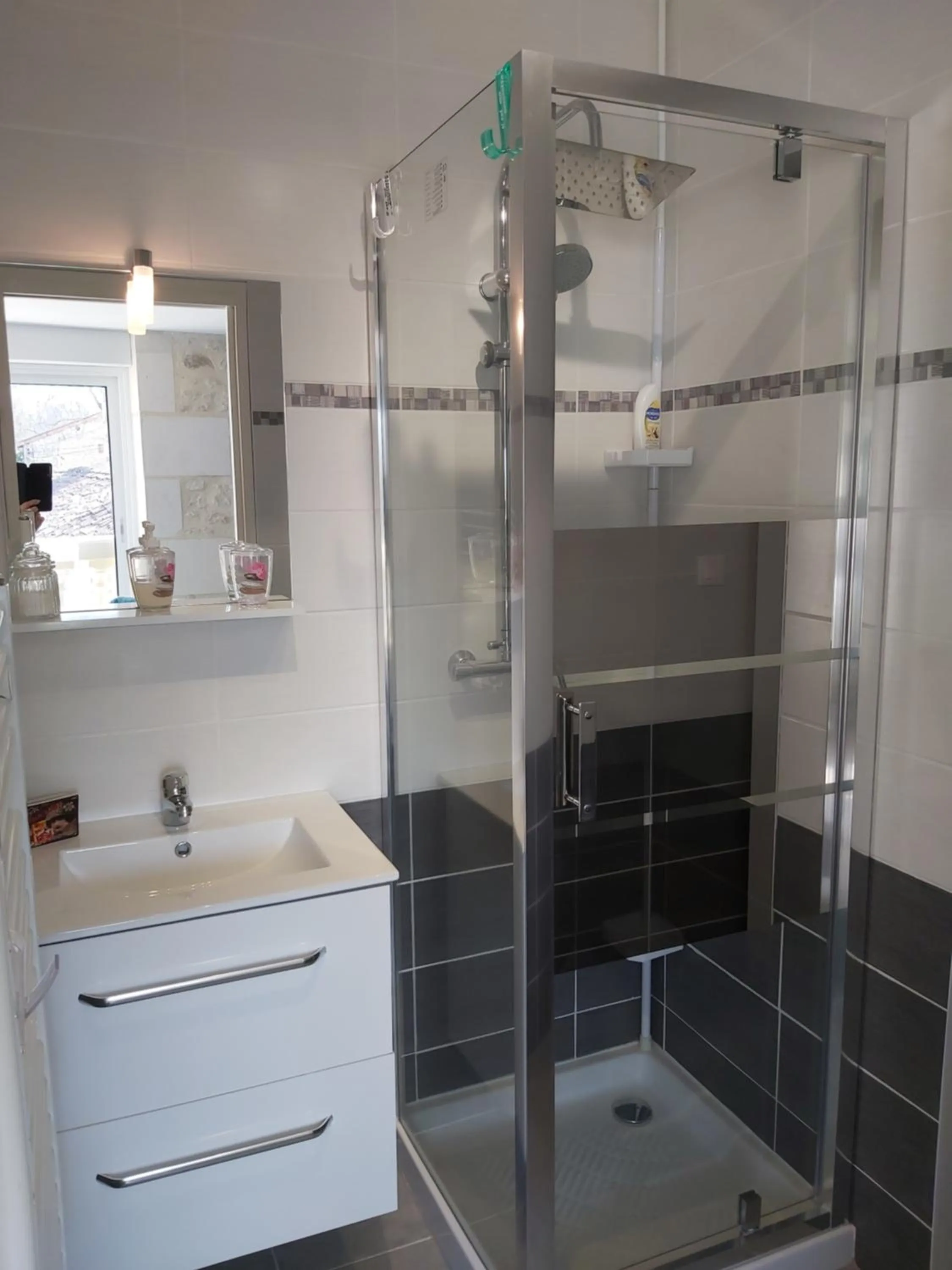 Shower in Chambre d'Hôtes Les Orchidées FUTUROSCOPE CHASSENEUIL POITIERS