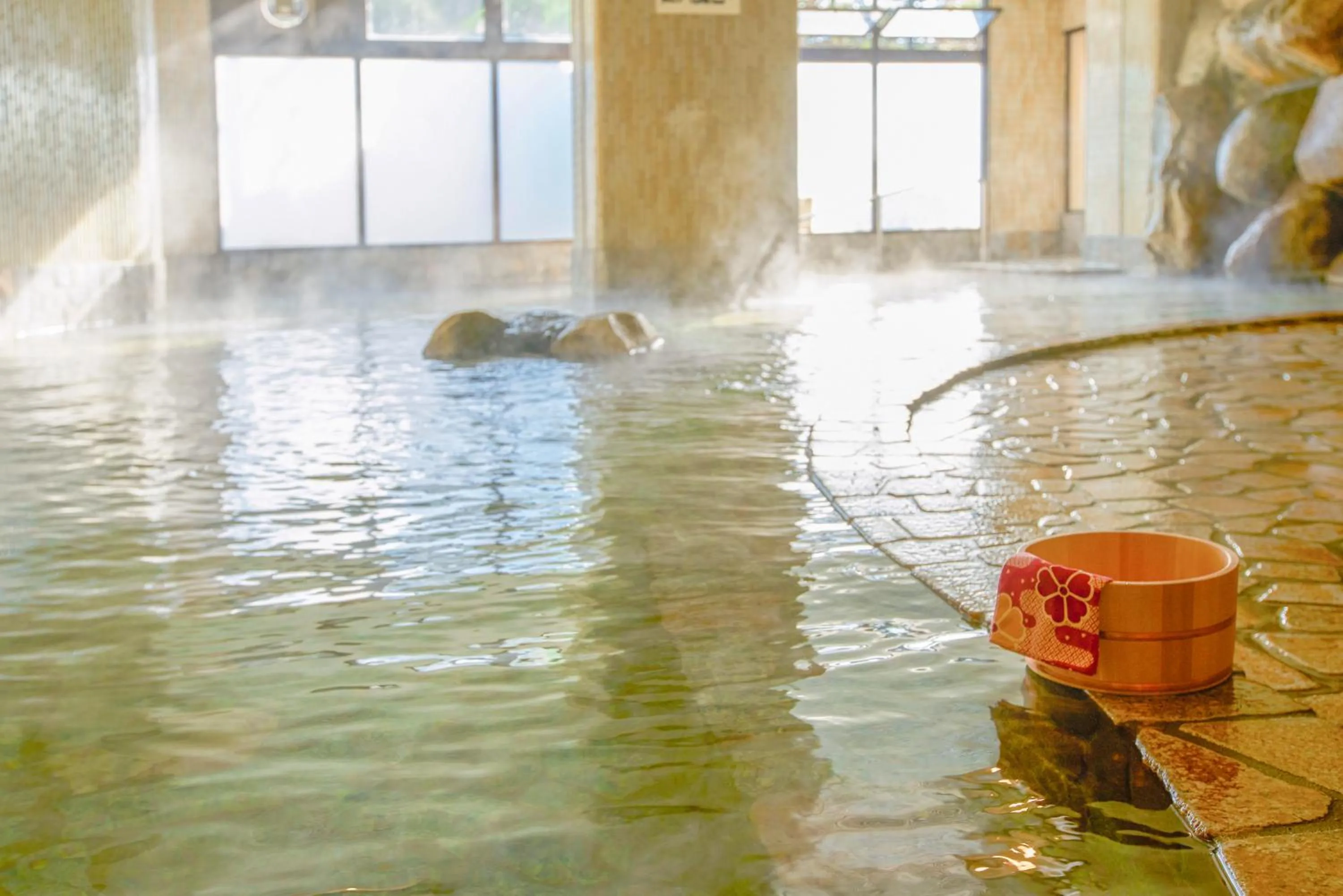 Hot Spring Bath in Ooedo Onsen Monogatari Hotel Shinko