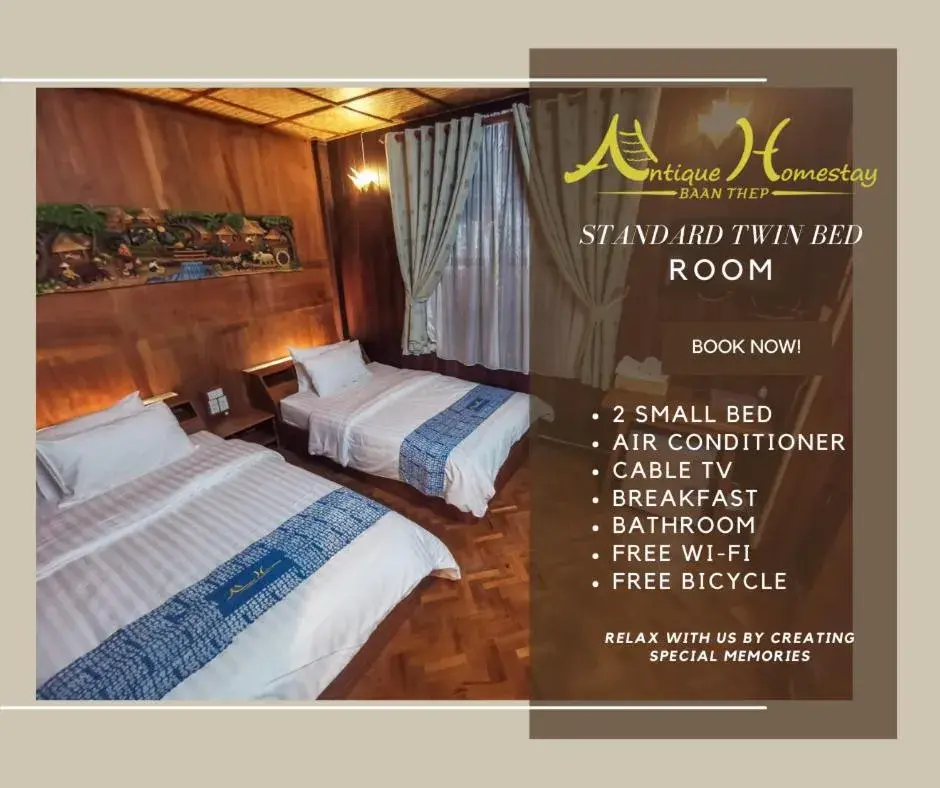Standard Twin Room in Baanthep Antique Homestay Standard Twin Room in Baanthep Antique Homestay