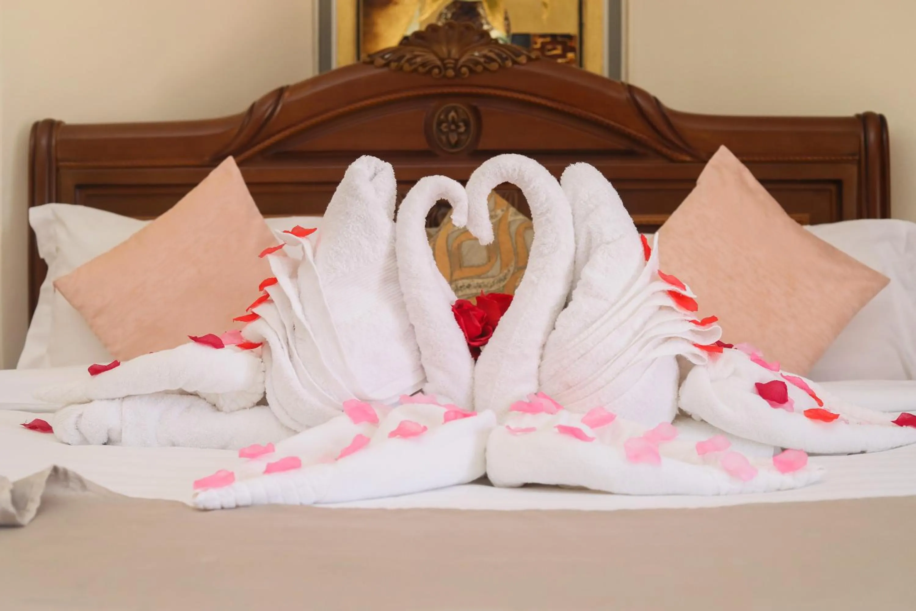 towels, Bed in Hotel Barmoi