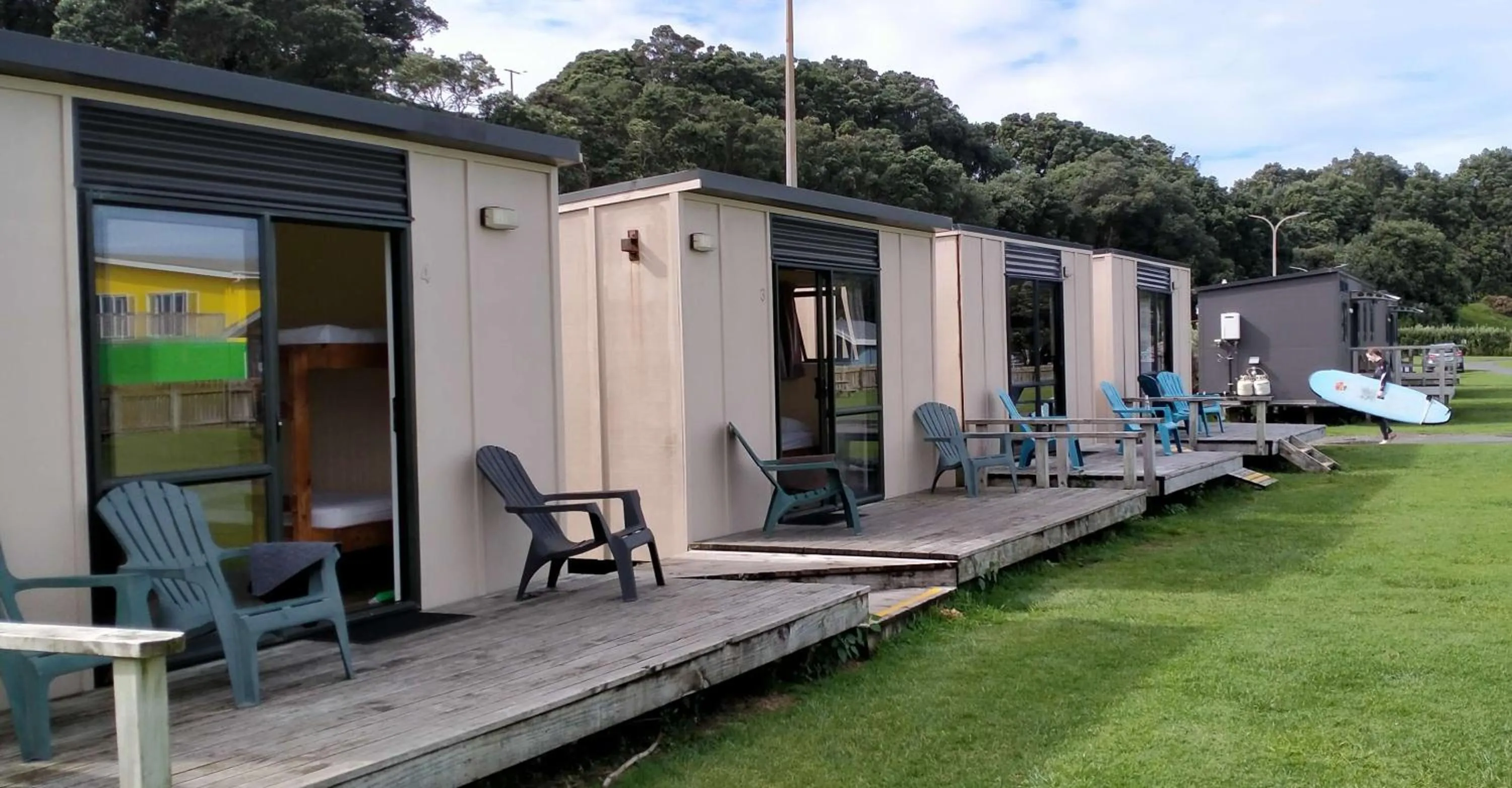 Property building in Opunake Beach Holiday Park