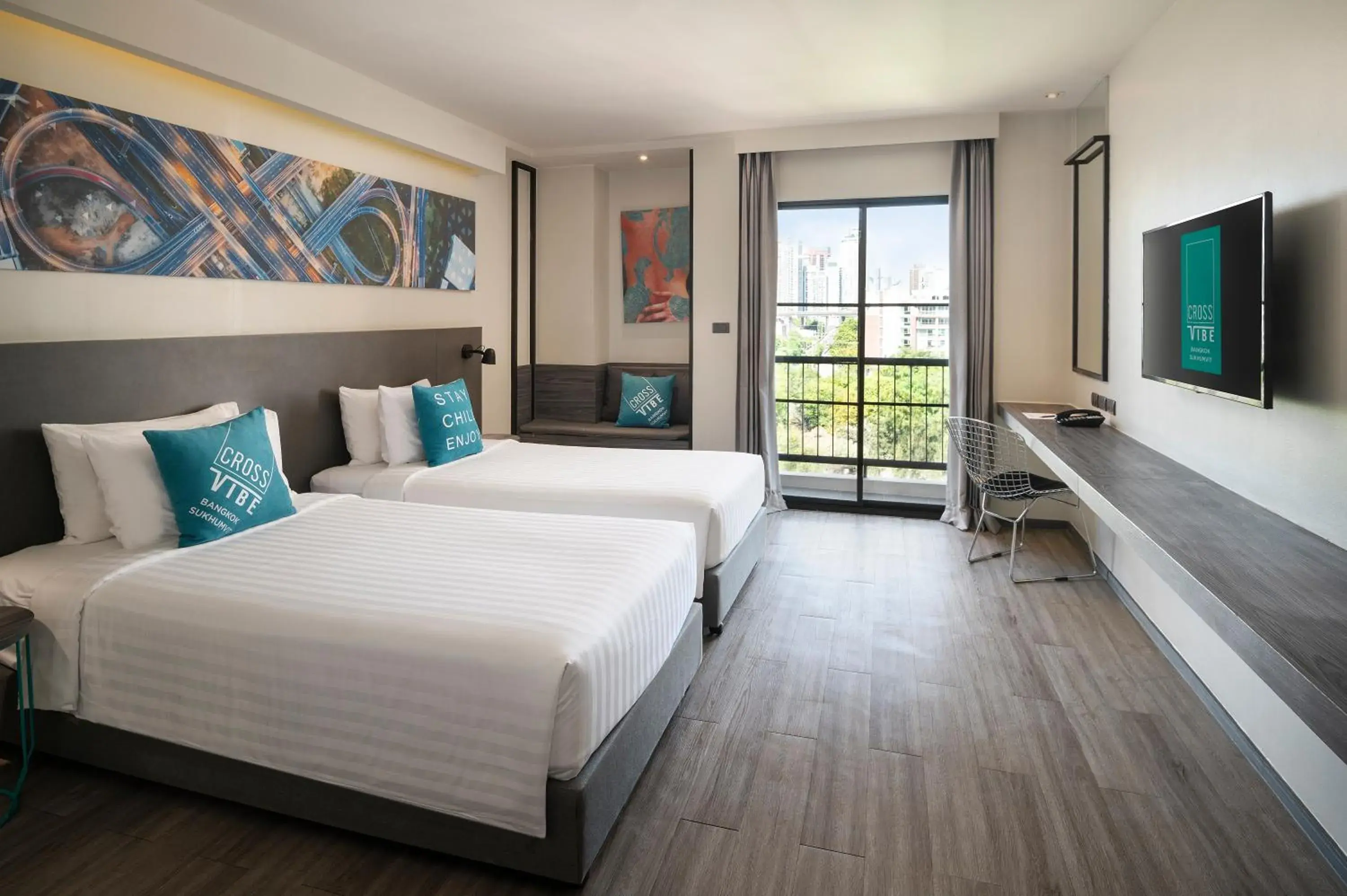 Standard Twin Room in Cross Vibe Bangkok Sukhumvit Standard Twin Room in Cross Vibe Bangkok Sukhumvit