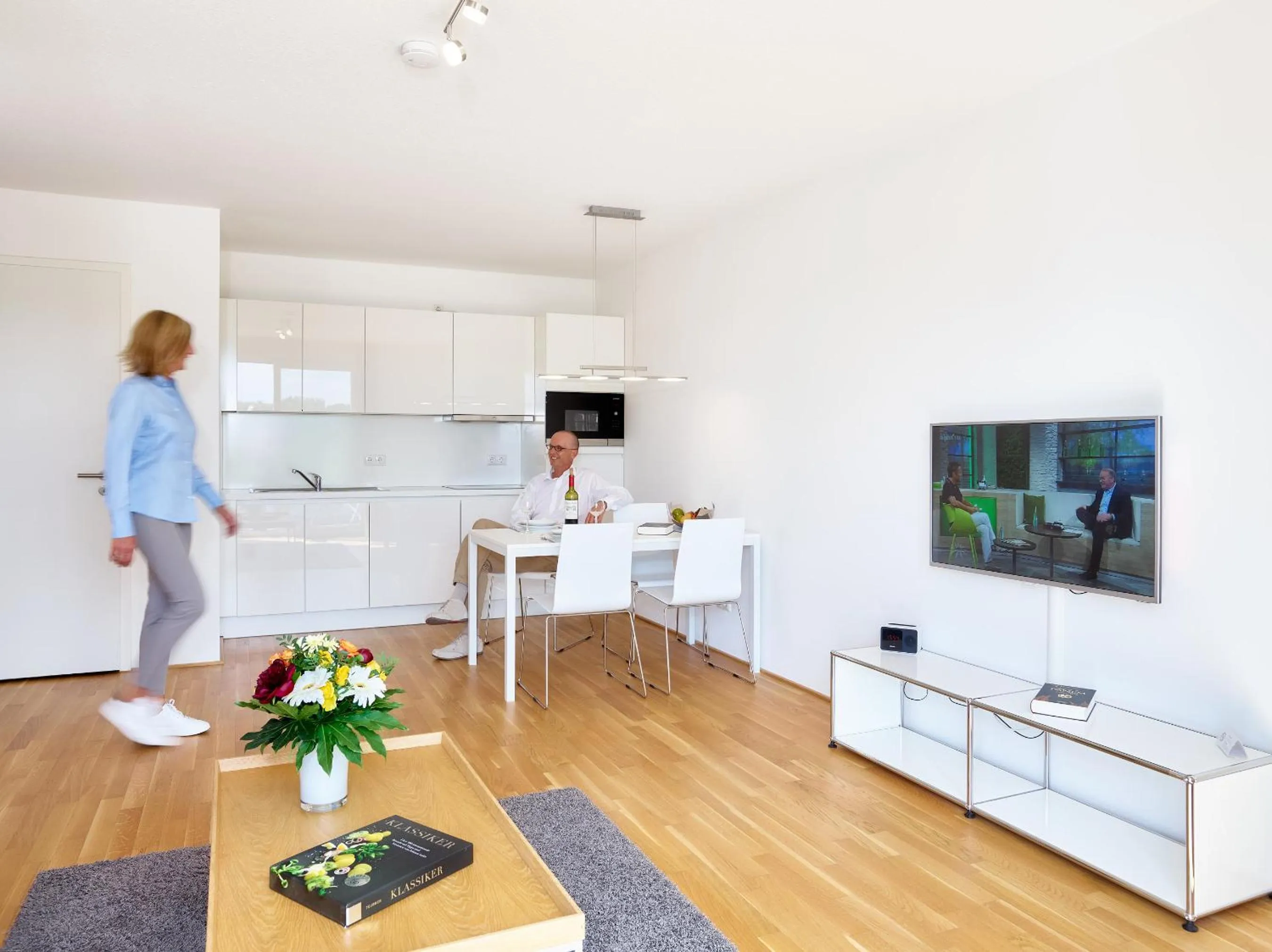 Kitchen or kitchenette in Aparthotel Parkallee