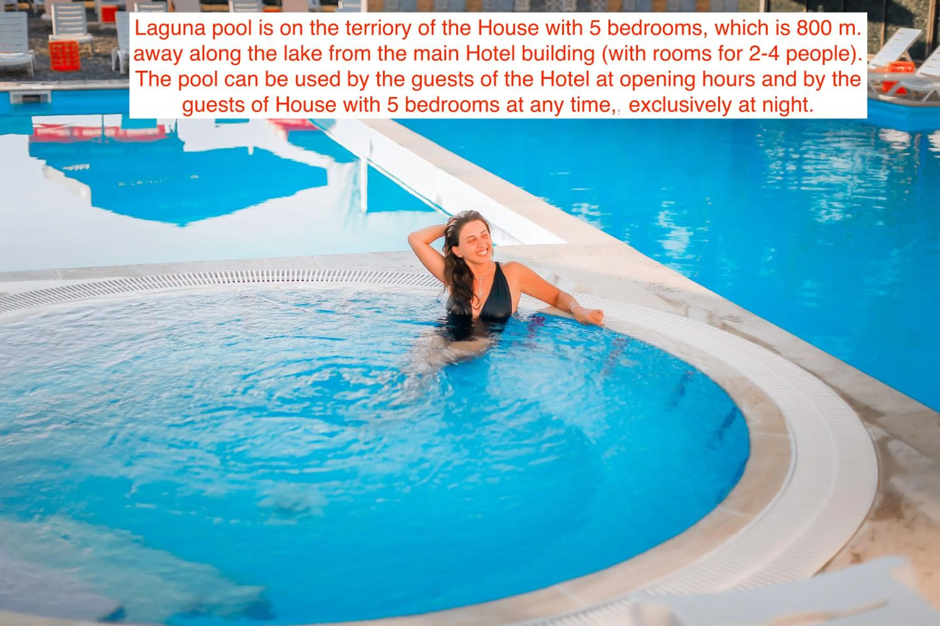 Swimming pool in Laguna Beach Club Bazaleti Lake