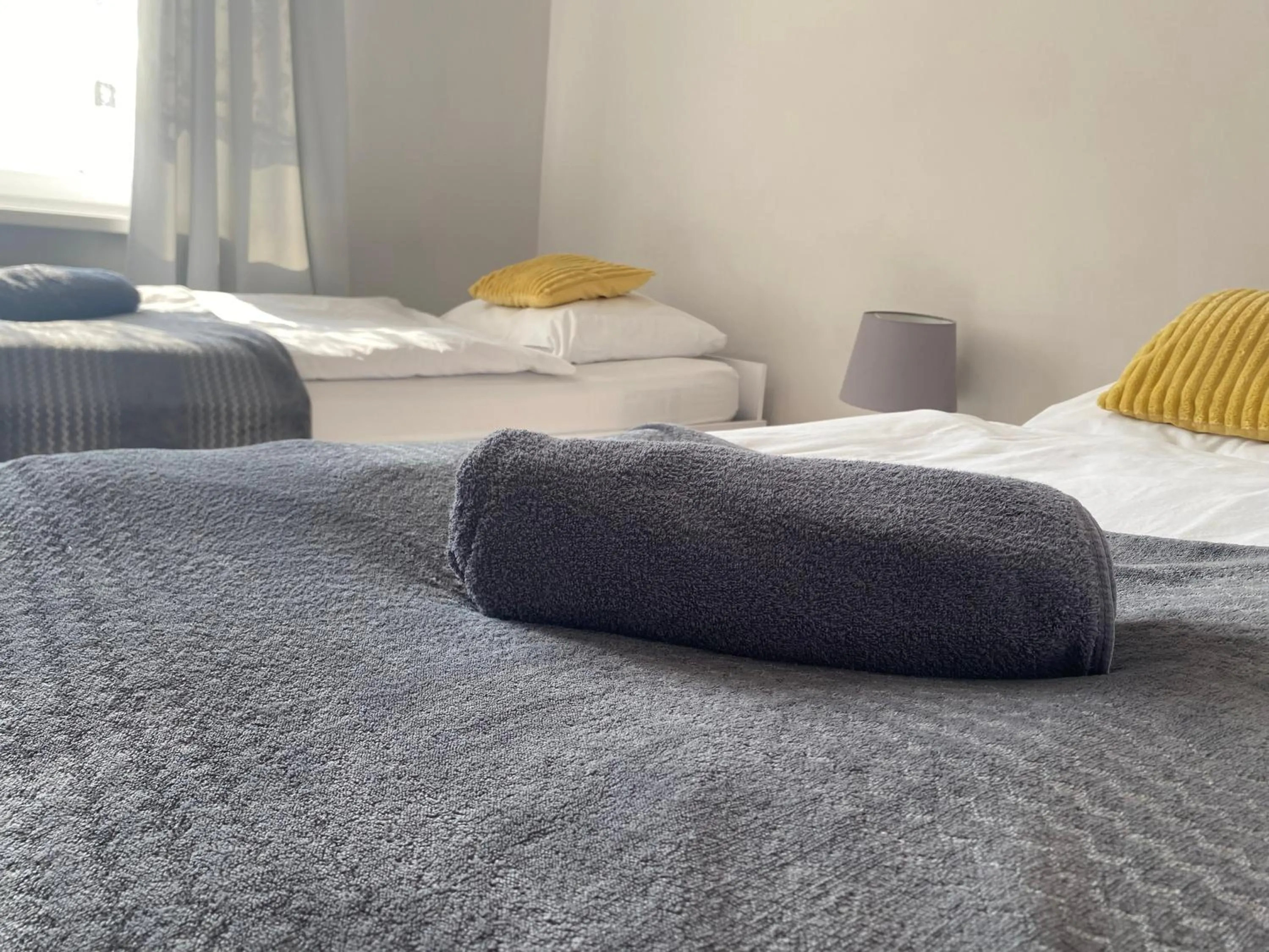 towels, Bed in Hostel Przed Świtem