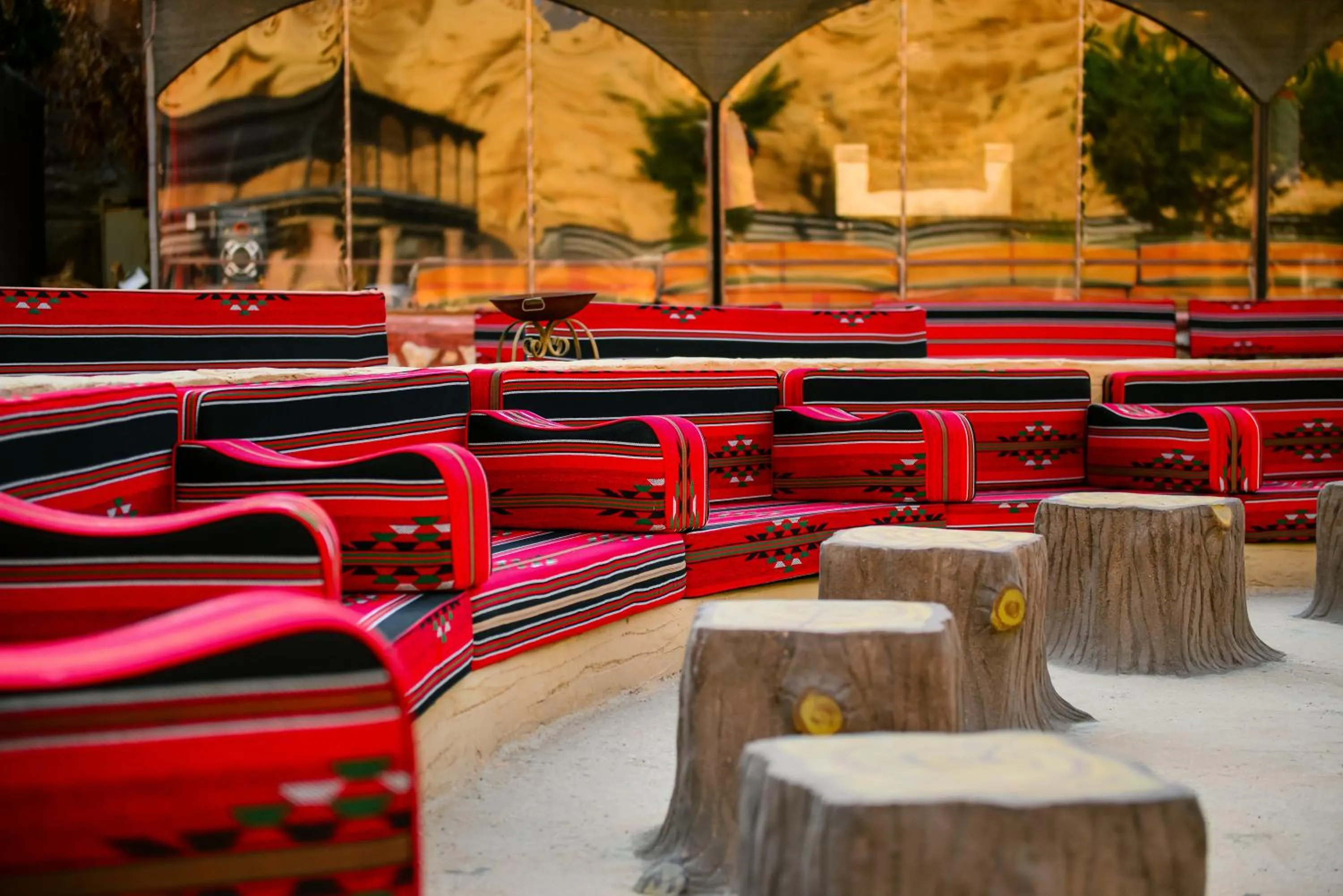Seating area in Little Petra Bedouin Camp