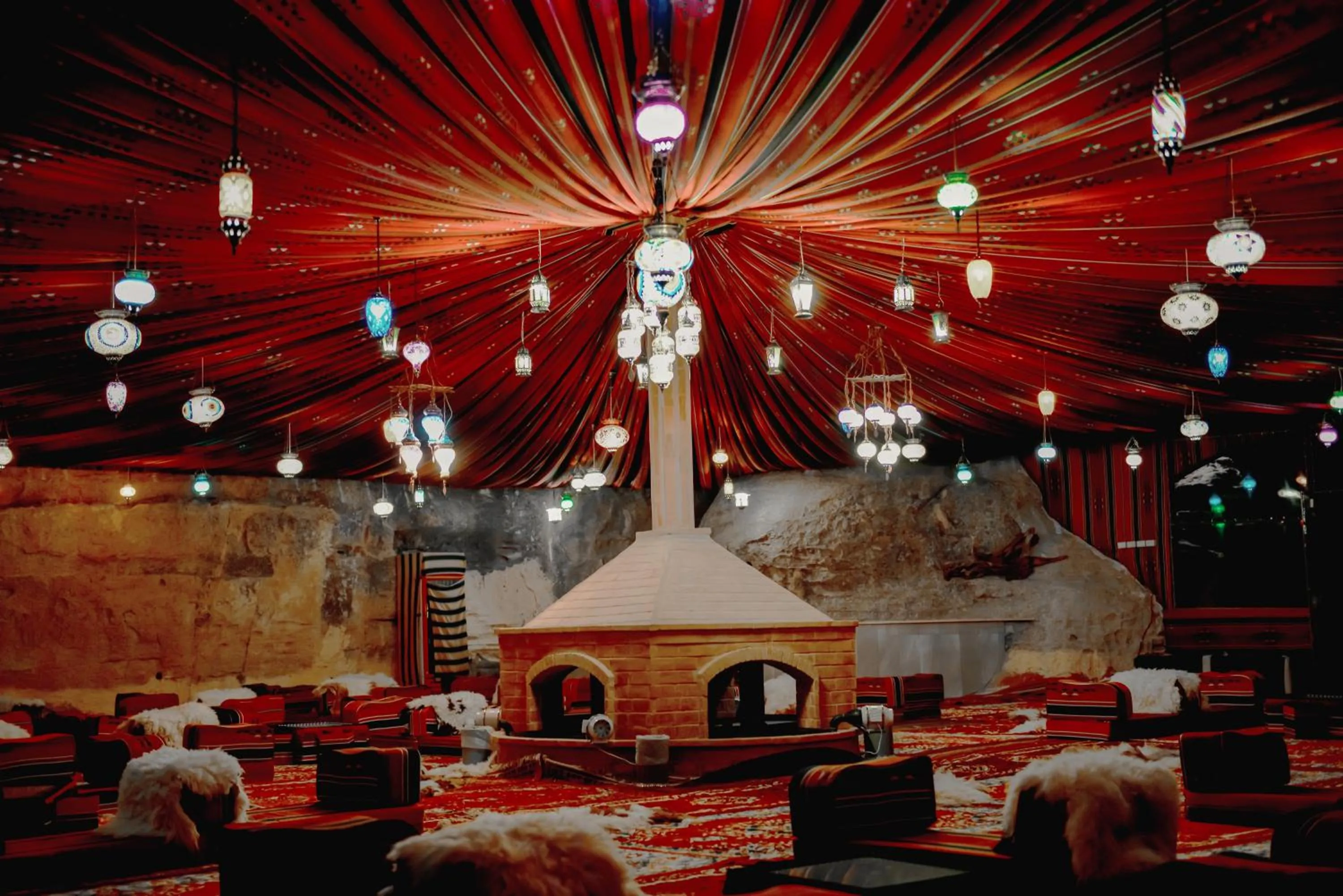 Seating area in Little Petra Bedouin Camp