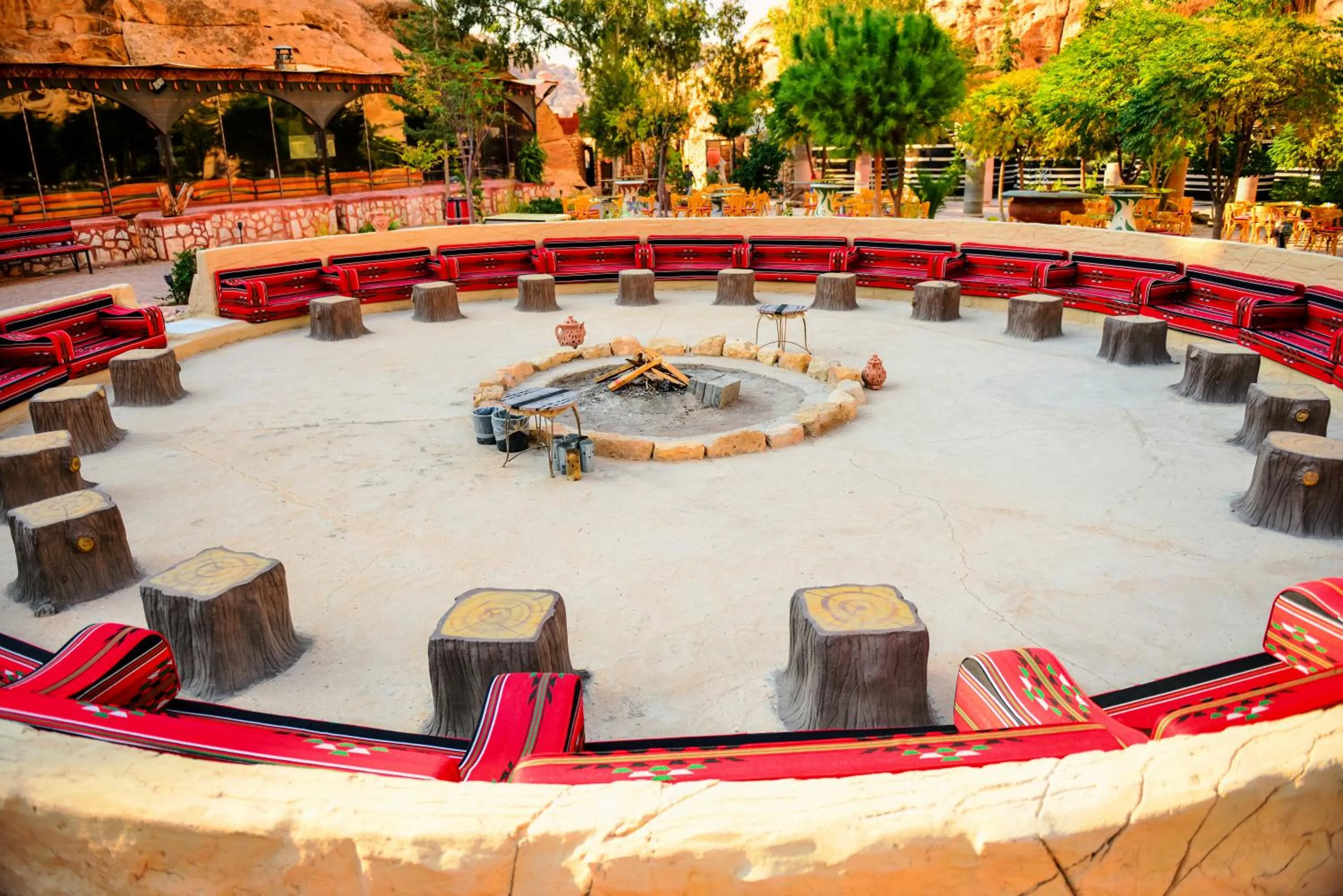 Seating area in Little Petra Bedouin Camp