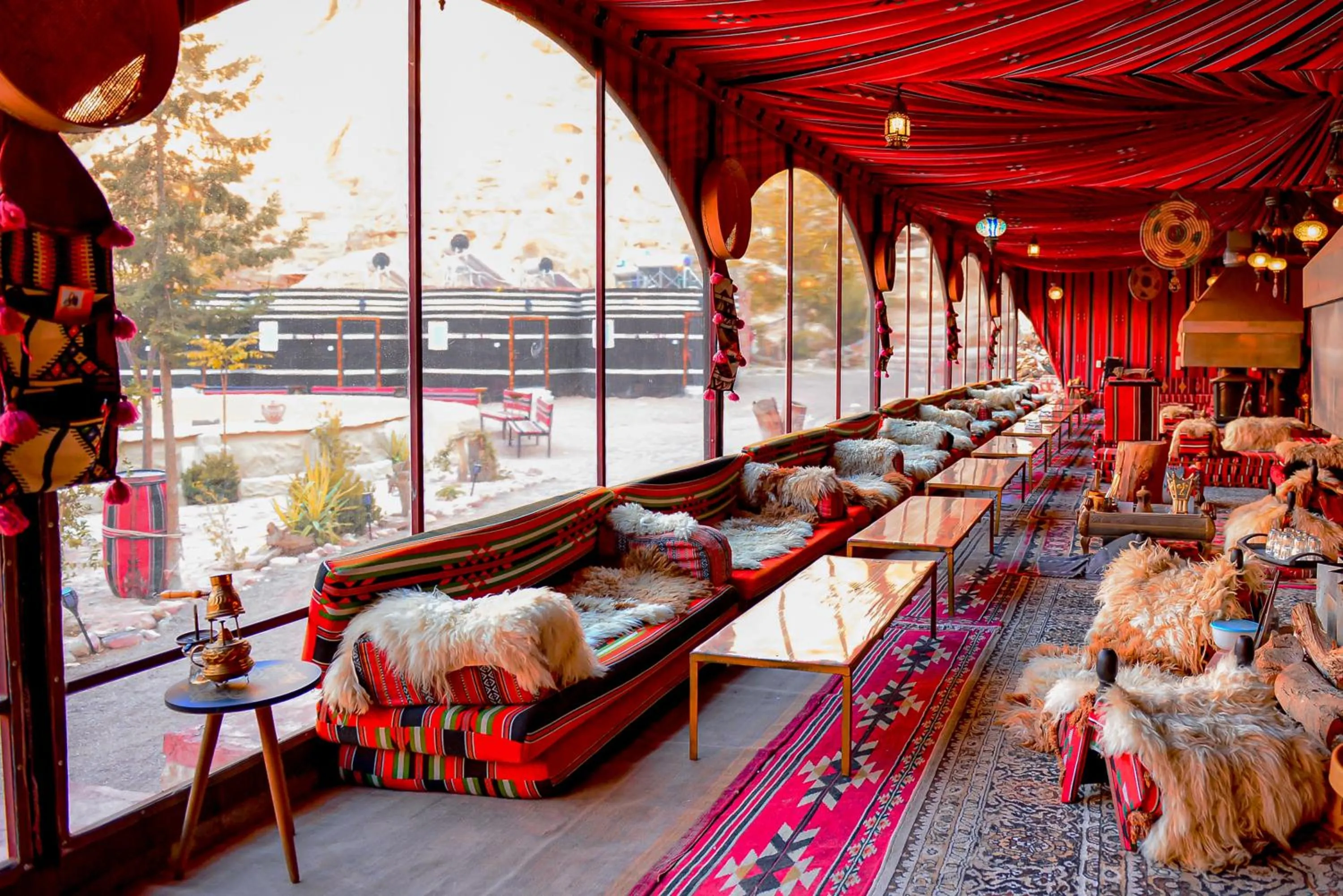 Seating area in Little Petra Bedouin Camp