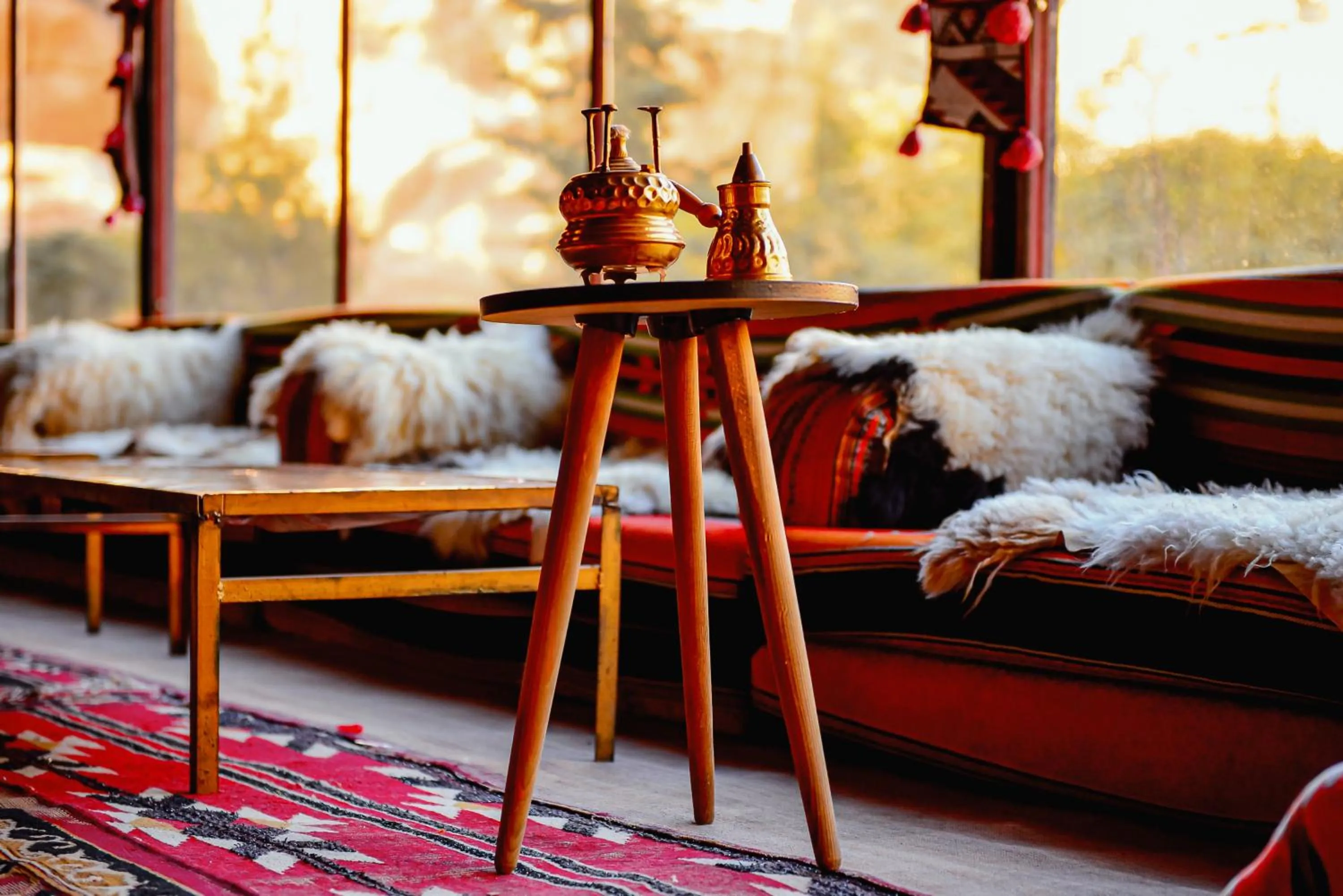 Seating area in Little Petra Bedouin Camp