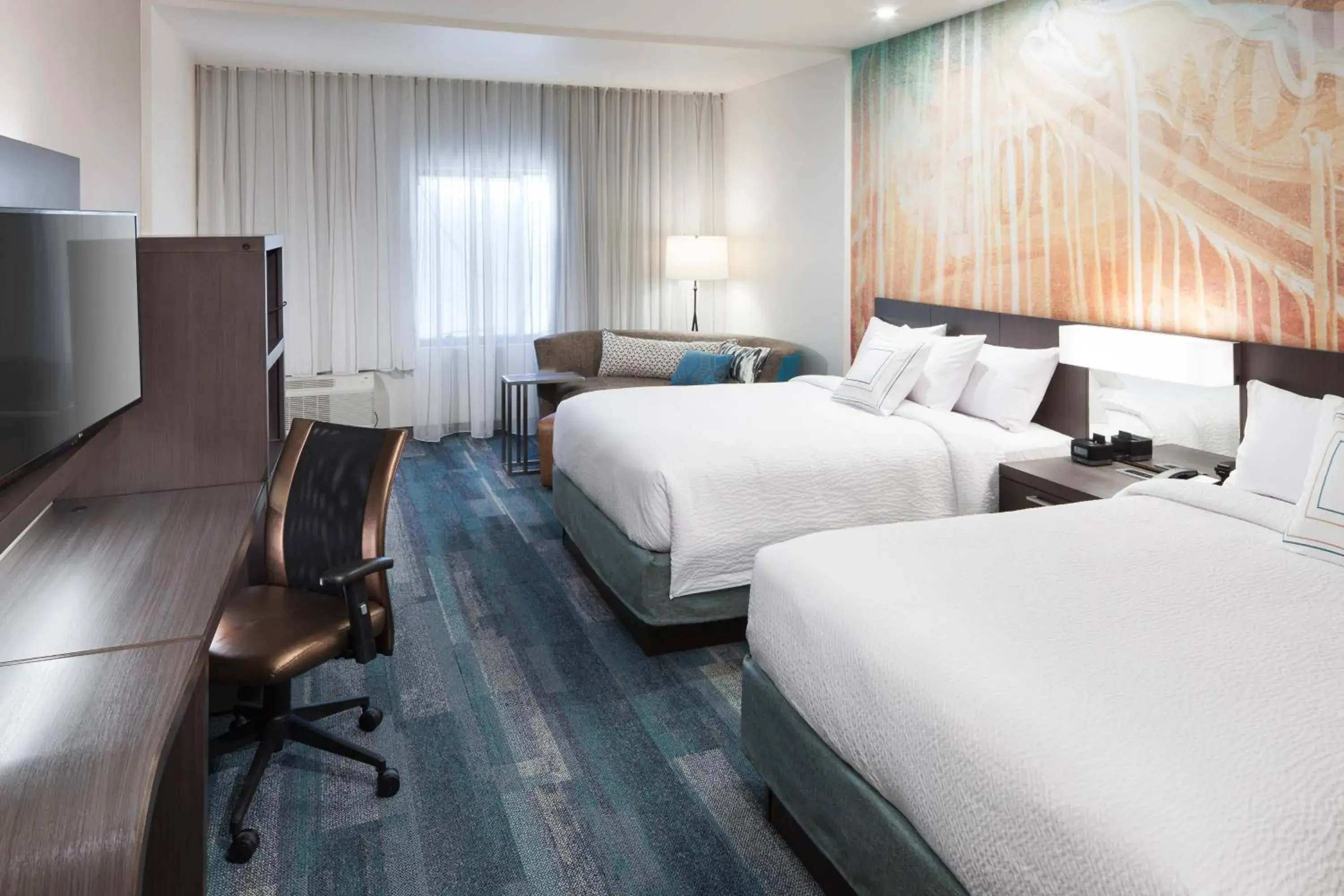 Queen Room with Two Queen Beds and Sofa Bed in Courtyard by Marriott Fort Worth Historic Stockyards Queen Room with Two Queen Beds and Sofa Bed in Courtyard by Marriott Fort Worth Historic Stockyards