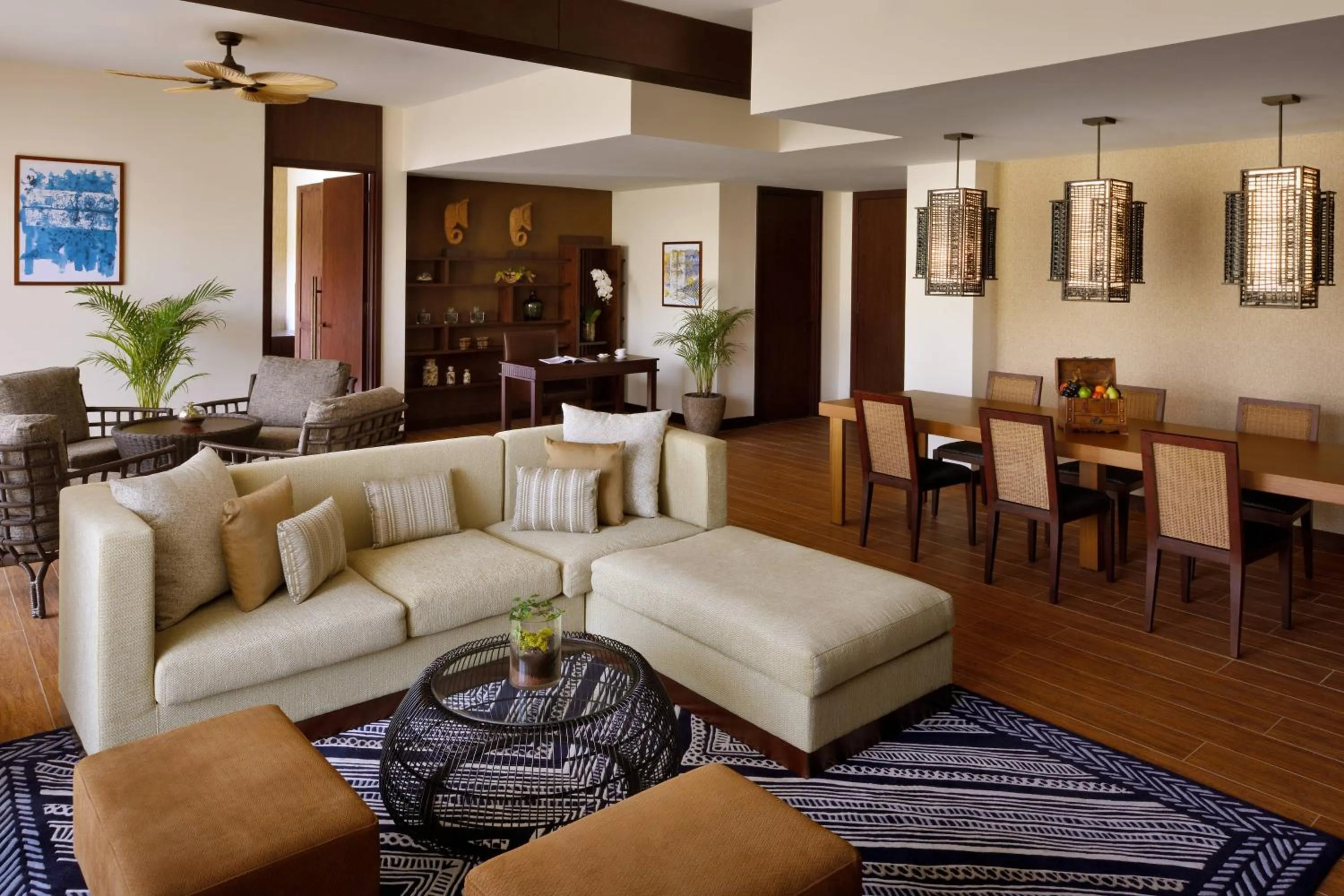 Living room in Lapita, Dubai Parks and Resorts, Autograph Collection
