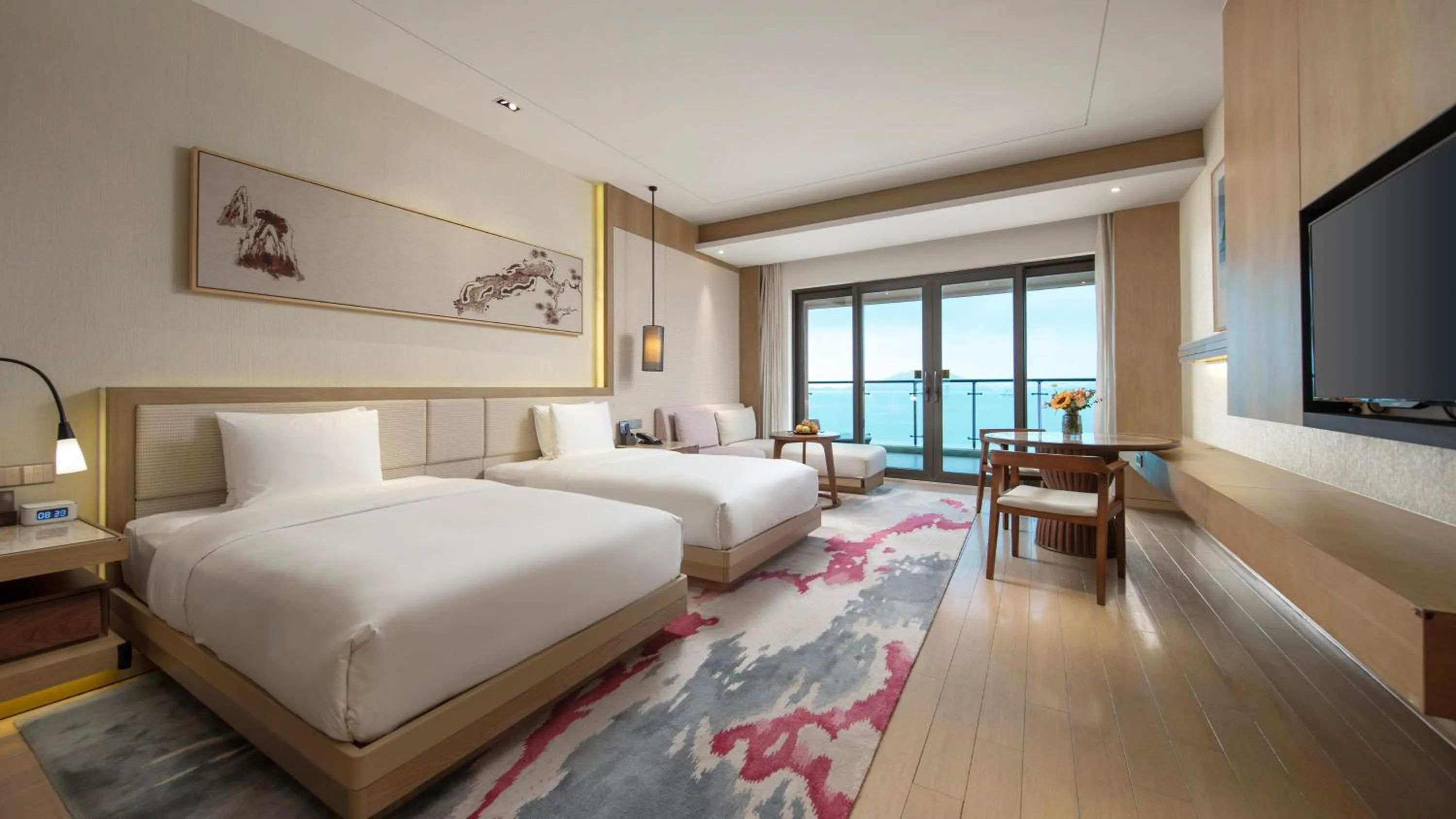 Photo of the whole room, Bed in Crowne Plaza Ningbo Xiangshan Sea View by IHG