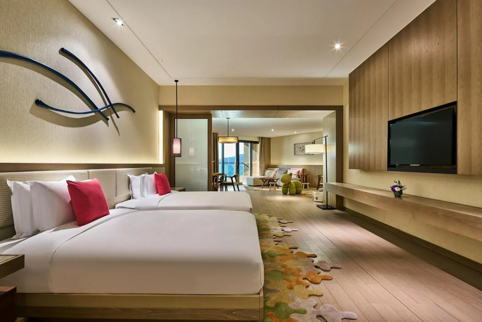 Bedroom, Bed in Crowne Plaza Ningbo Xiangshan Sea View by IHG