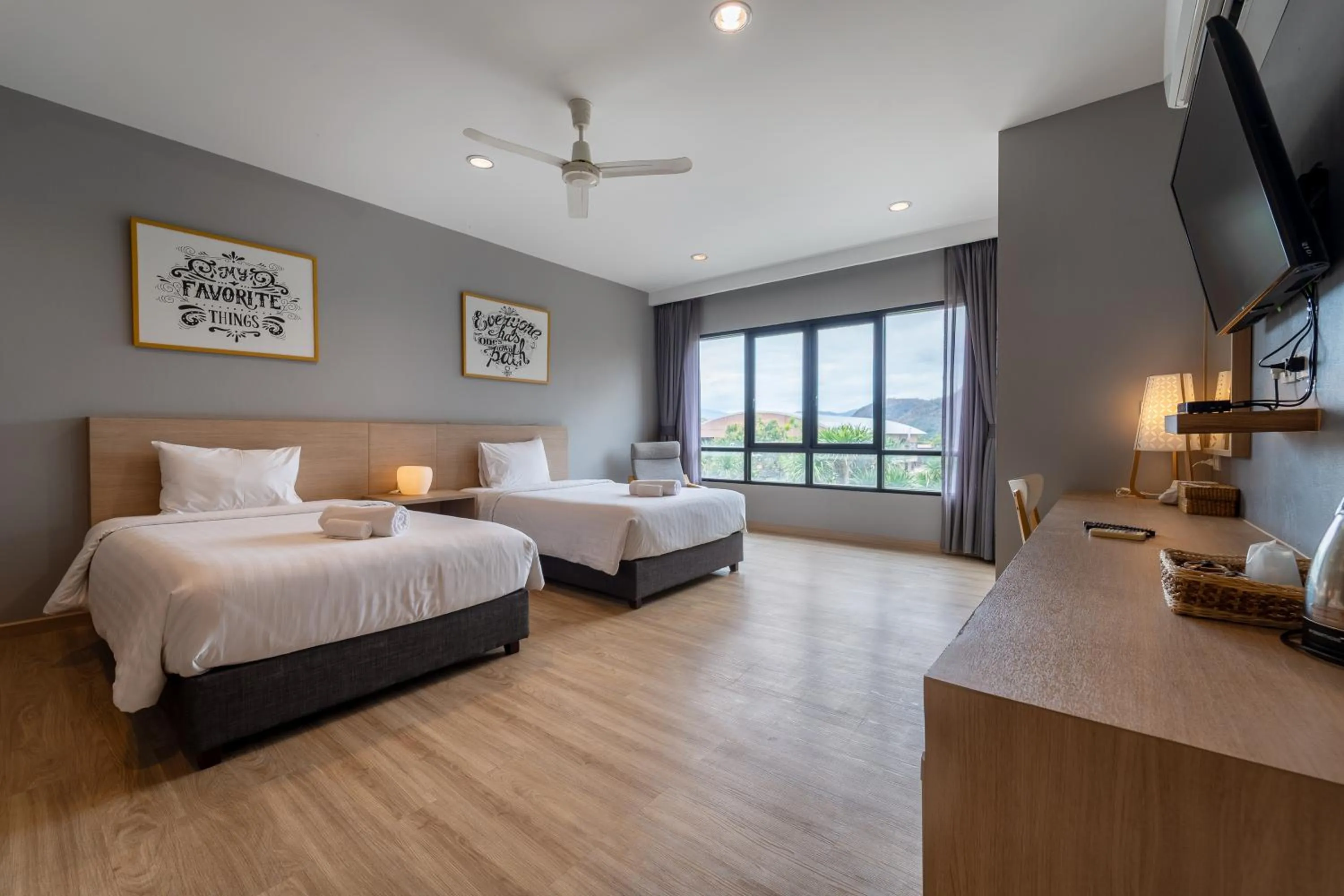 View (from property/room), Bed in Grandsiri Resort KhaoYai