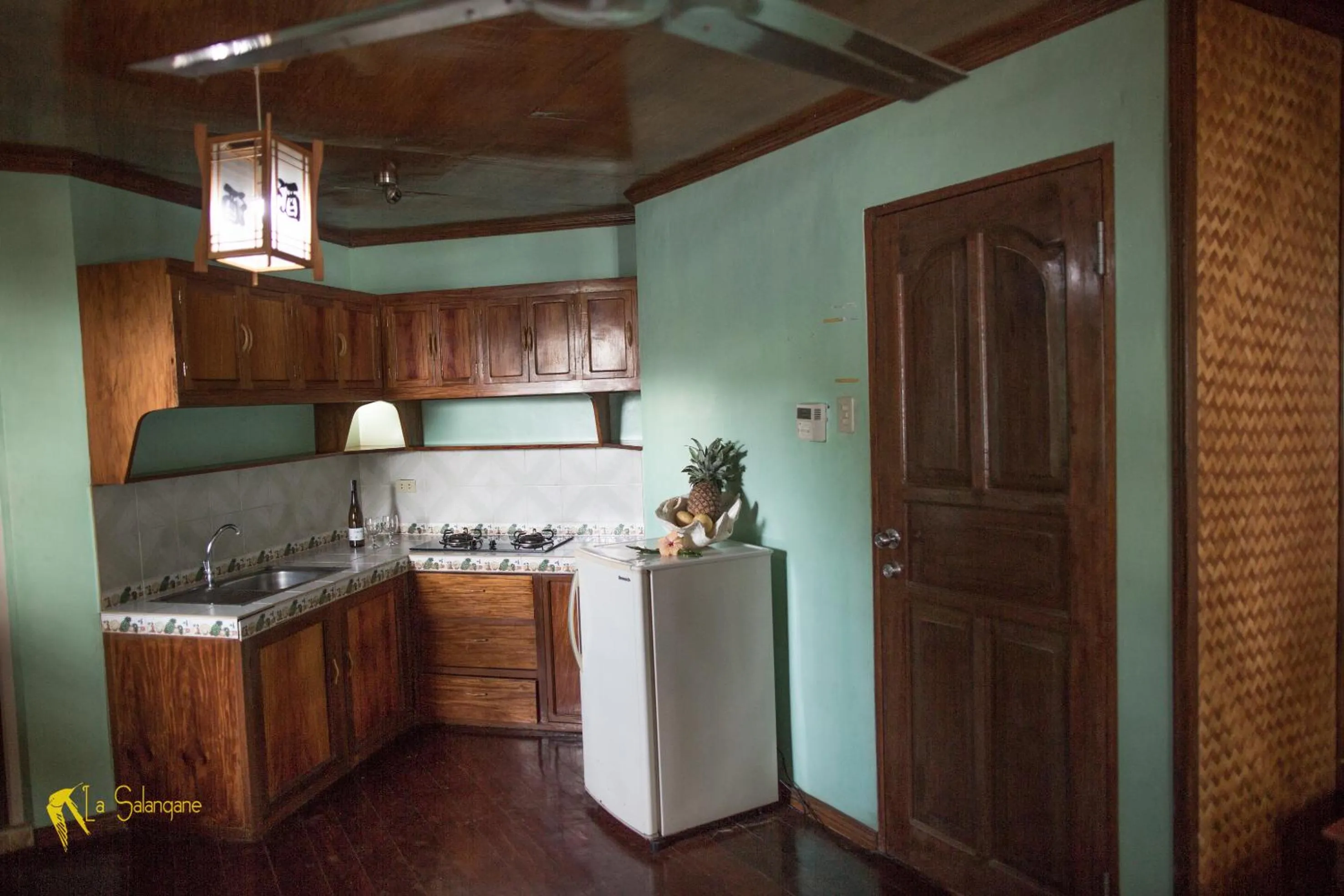 Kitchen or kitchenette in La Salangane Caalan Beach Villa