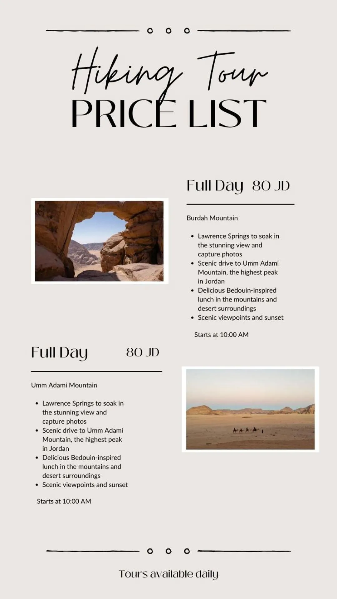 Activities in Hasan Zawaideh luxury camp 2