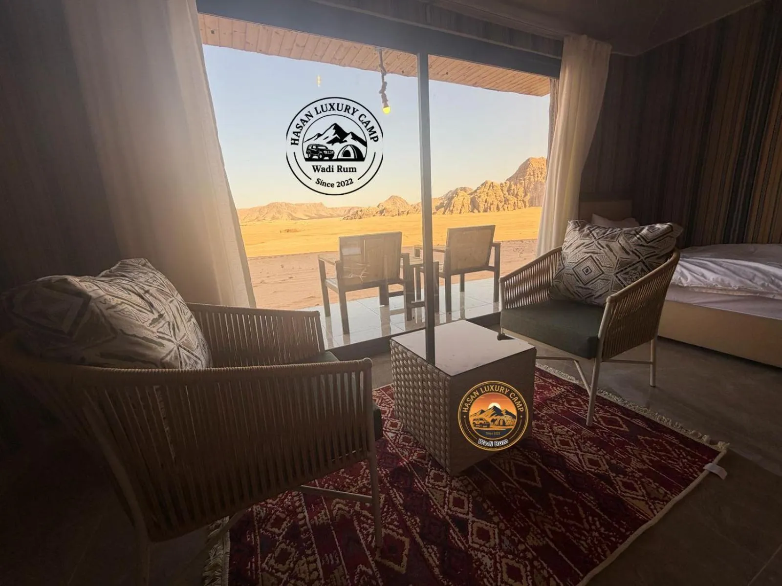 Bed in Hasan Zawaideh luxury camp 2