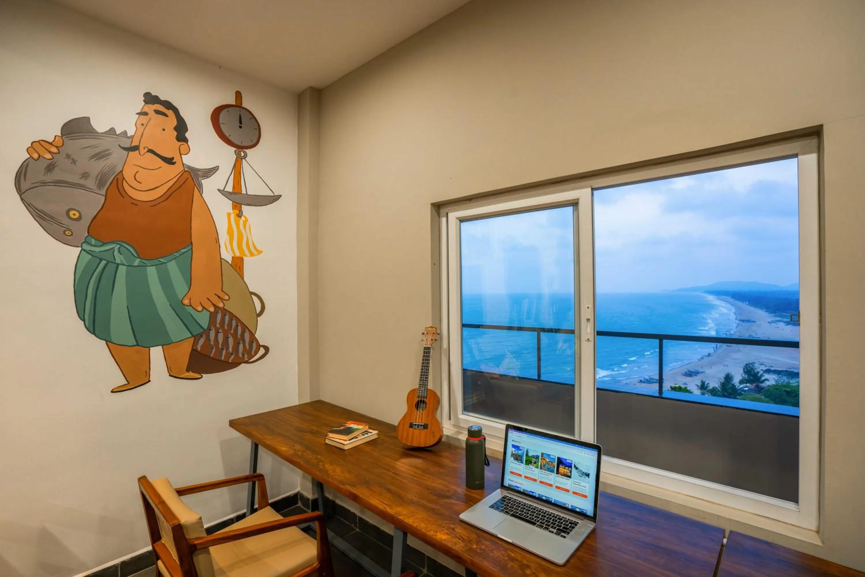 Seating area in Zostel Gokarna