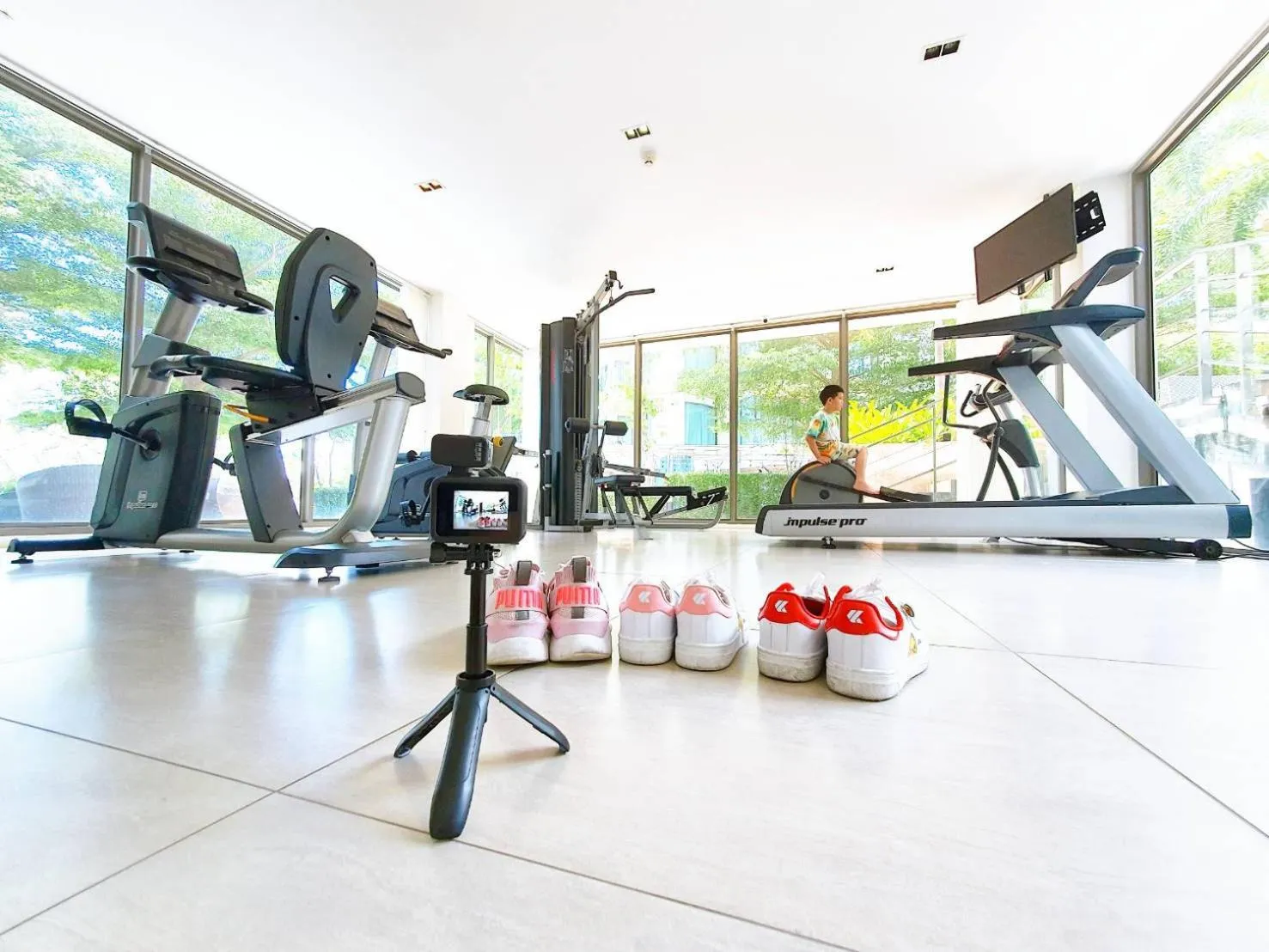 Fitness centre/facilities in Sonrisa Srirachaที่พักติดทะเล