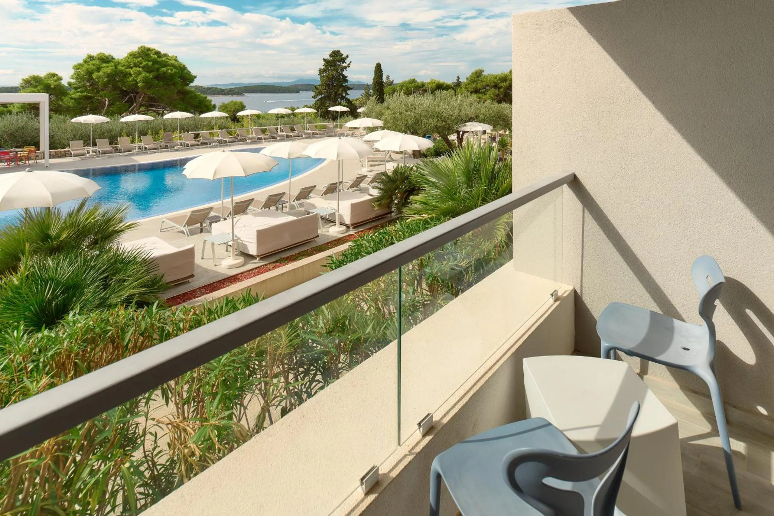 Superior Double Room with Balcony and Pool View in Pharos Hvar Bayhill Hotel