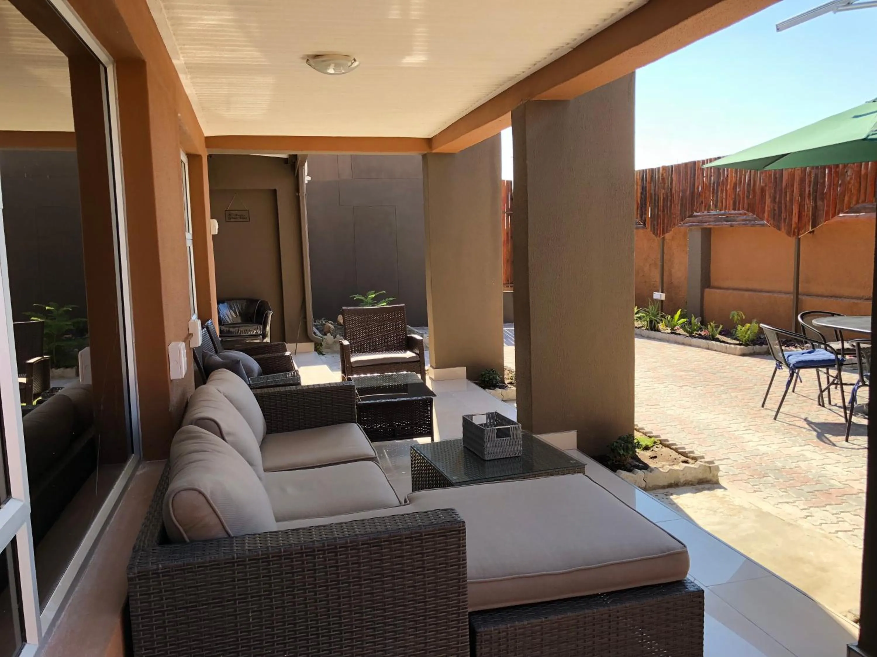 Communal lounge/ TV room in City Lodge Etosha