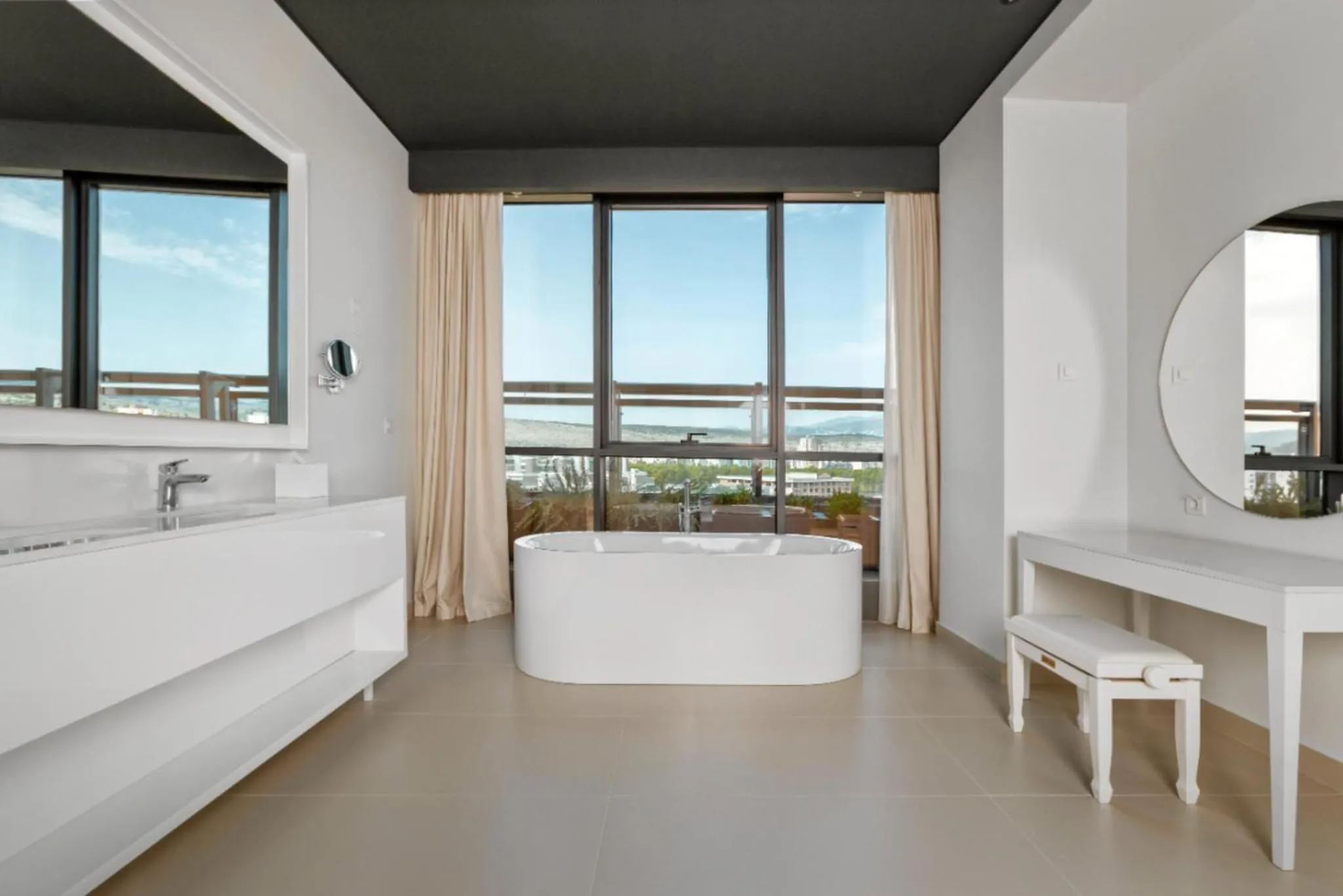 Bathroom, Bed in Crowne Plaza Podgorica by IHG