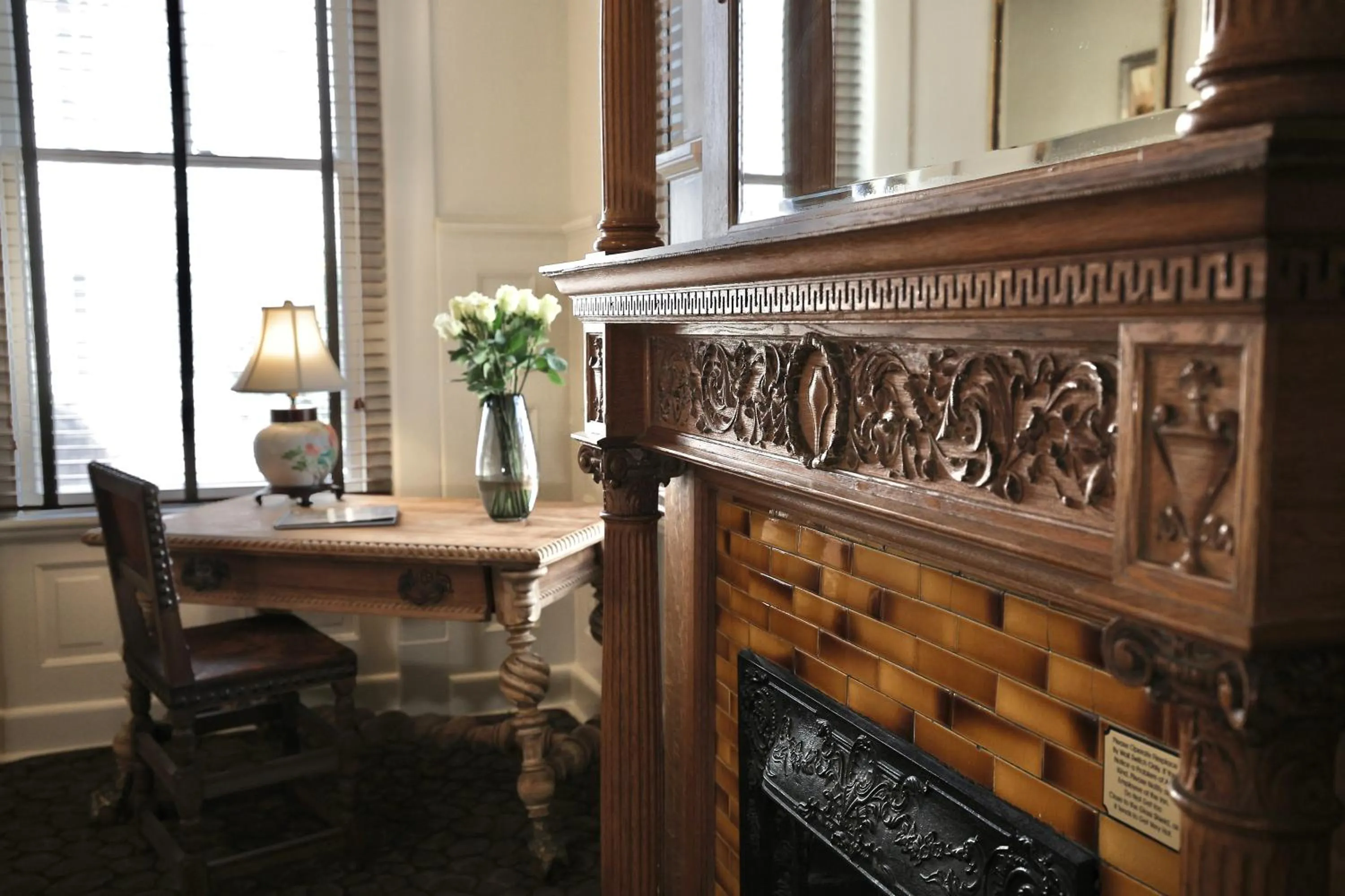 fireplace in Foley House Inn