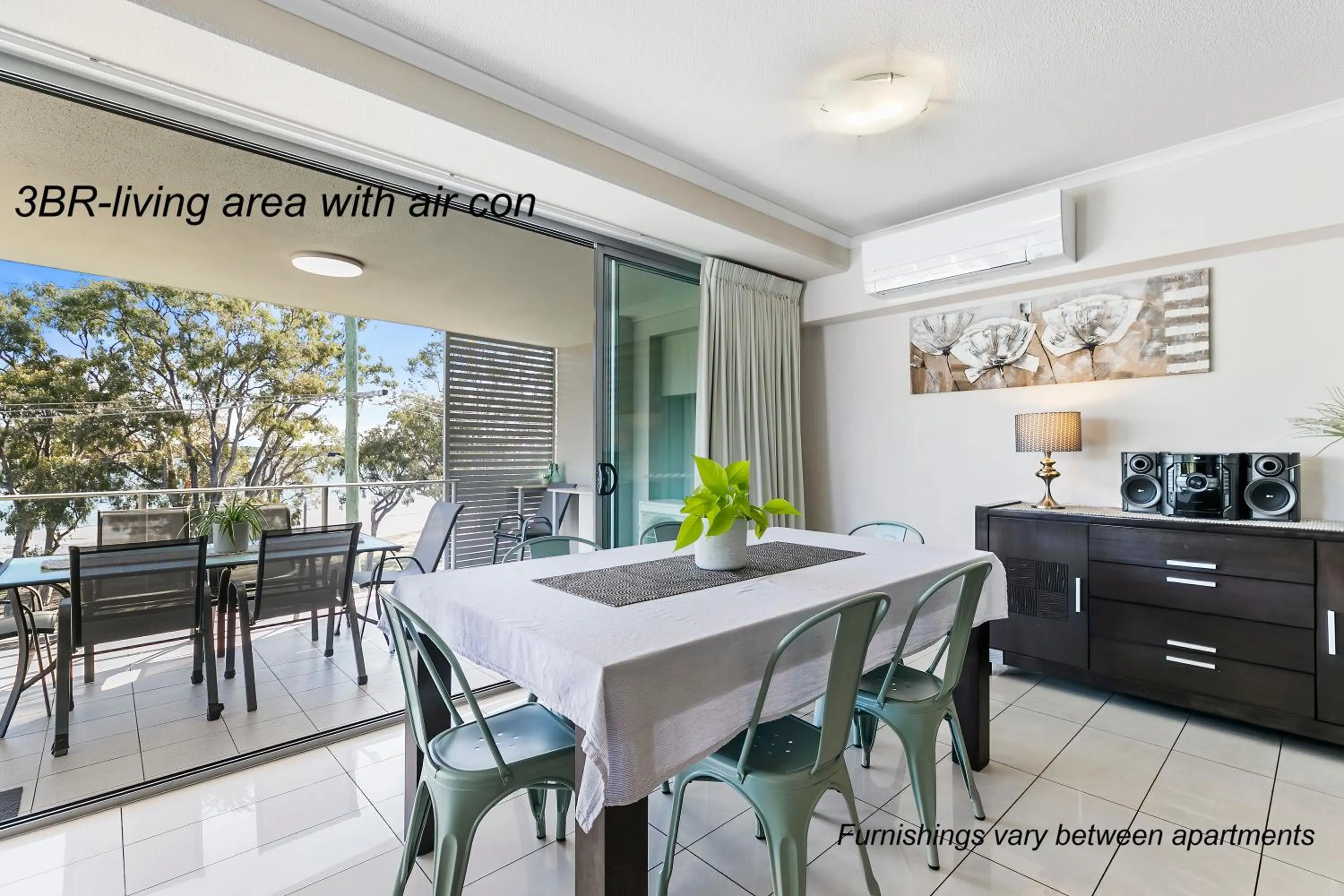 Dining area in On the Bay Apartments