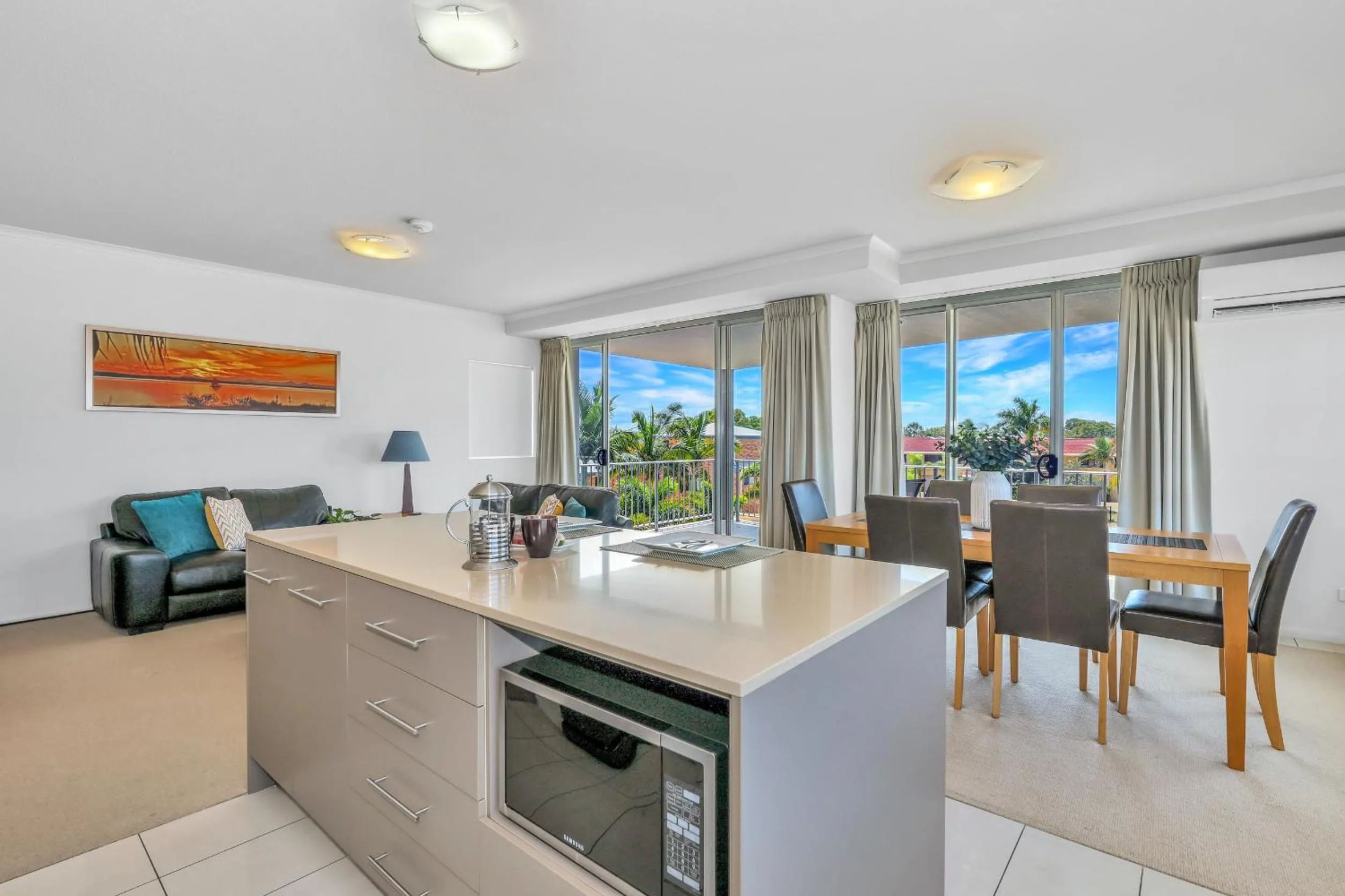 Living room in On the Bay Apartments