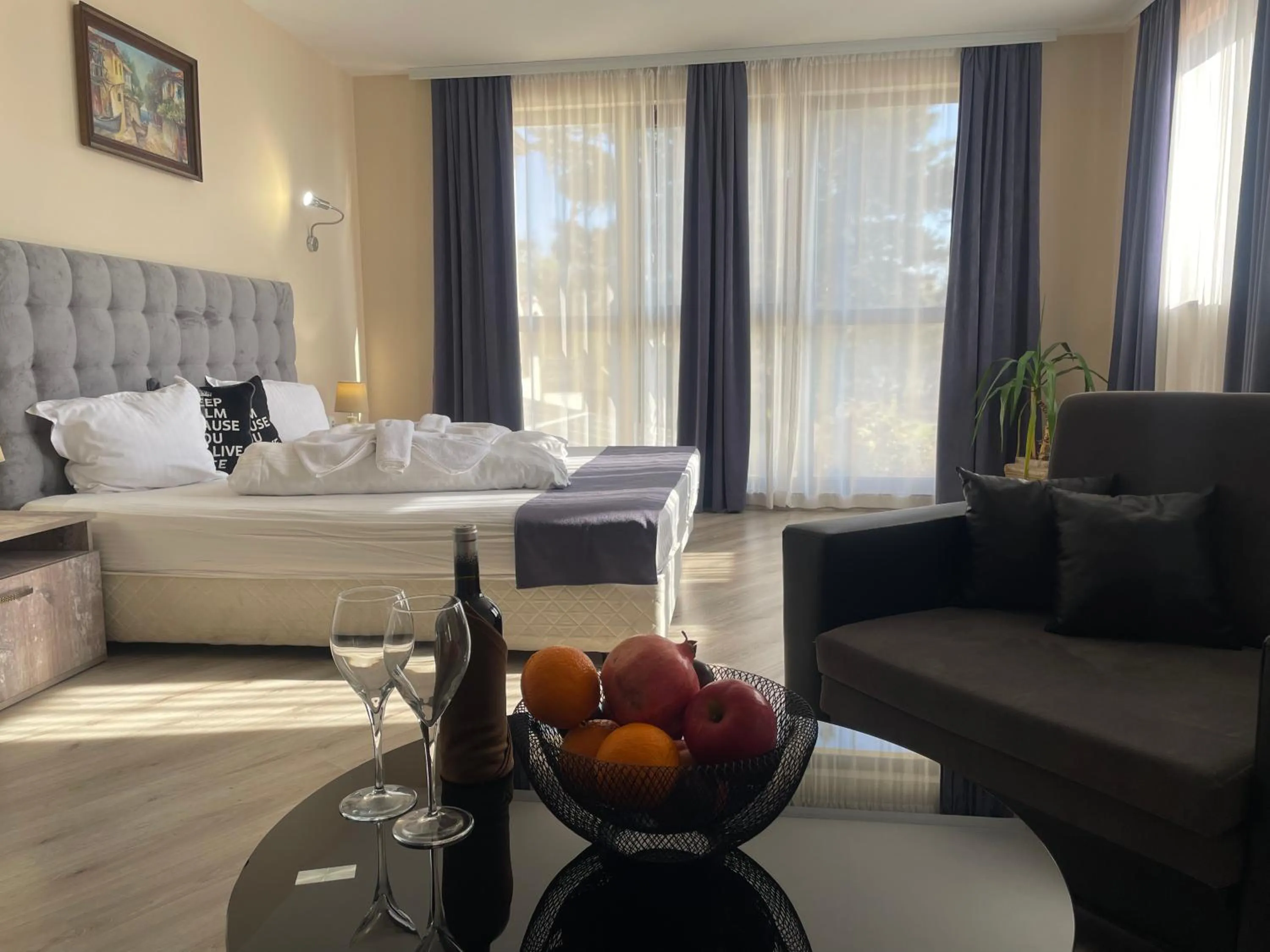 Bed in Hotel Ostrova