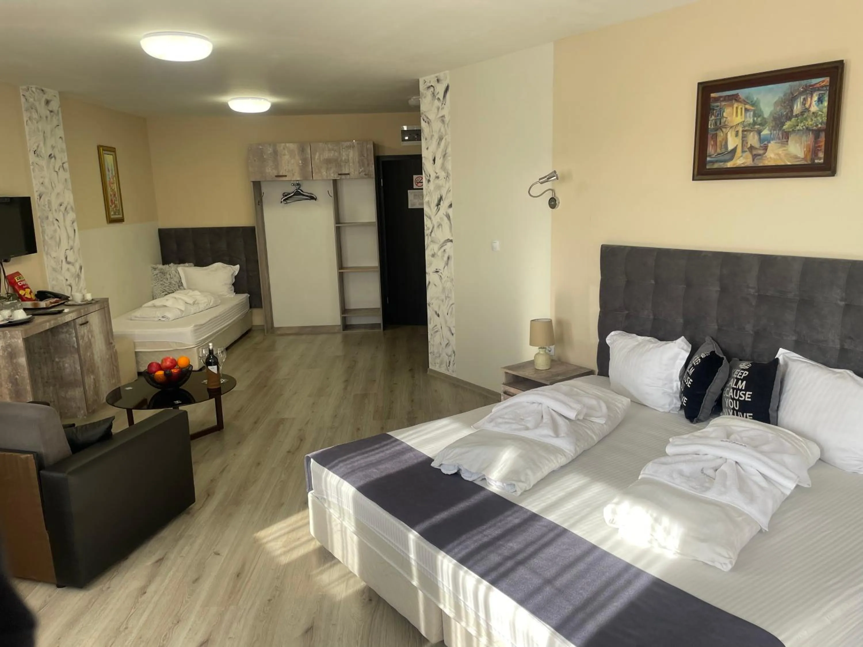 Bed in Hotel Ostrova