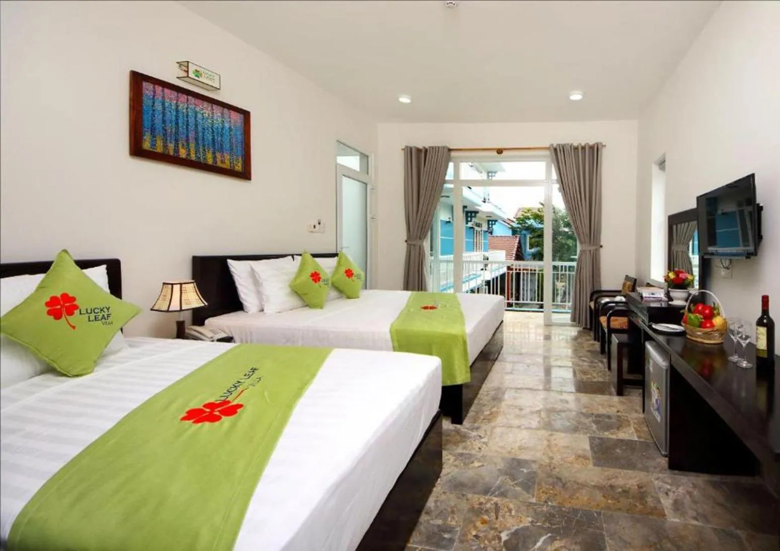 Bed in Lucky Leaf Hoian Villa