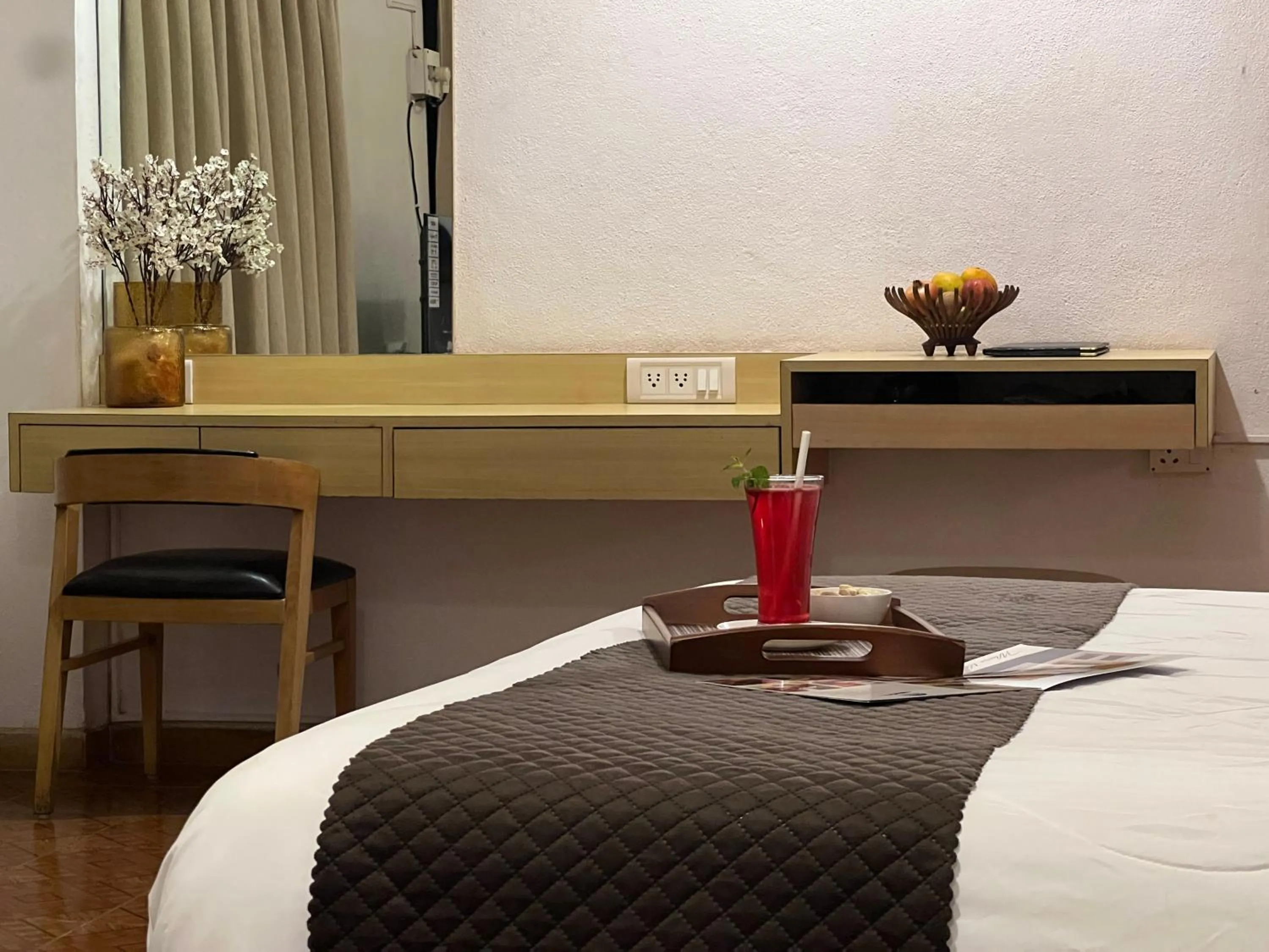Bed in Konkan Crown Resort & Club