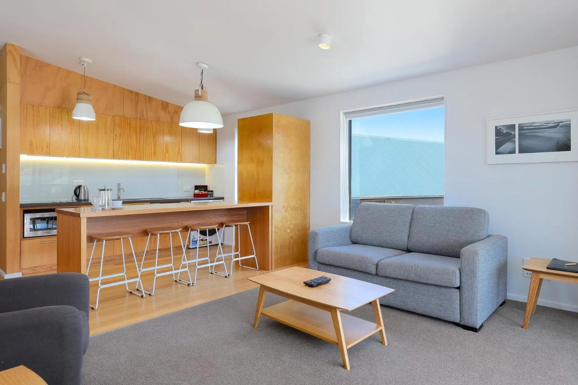 Living room in Kaiteriteri Recreation Reserve Apartments