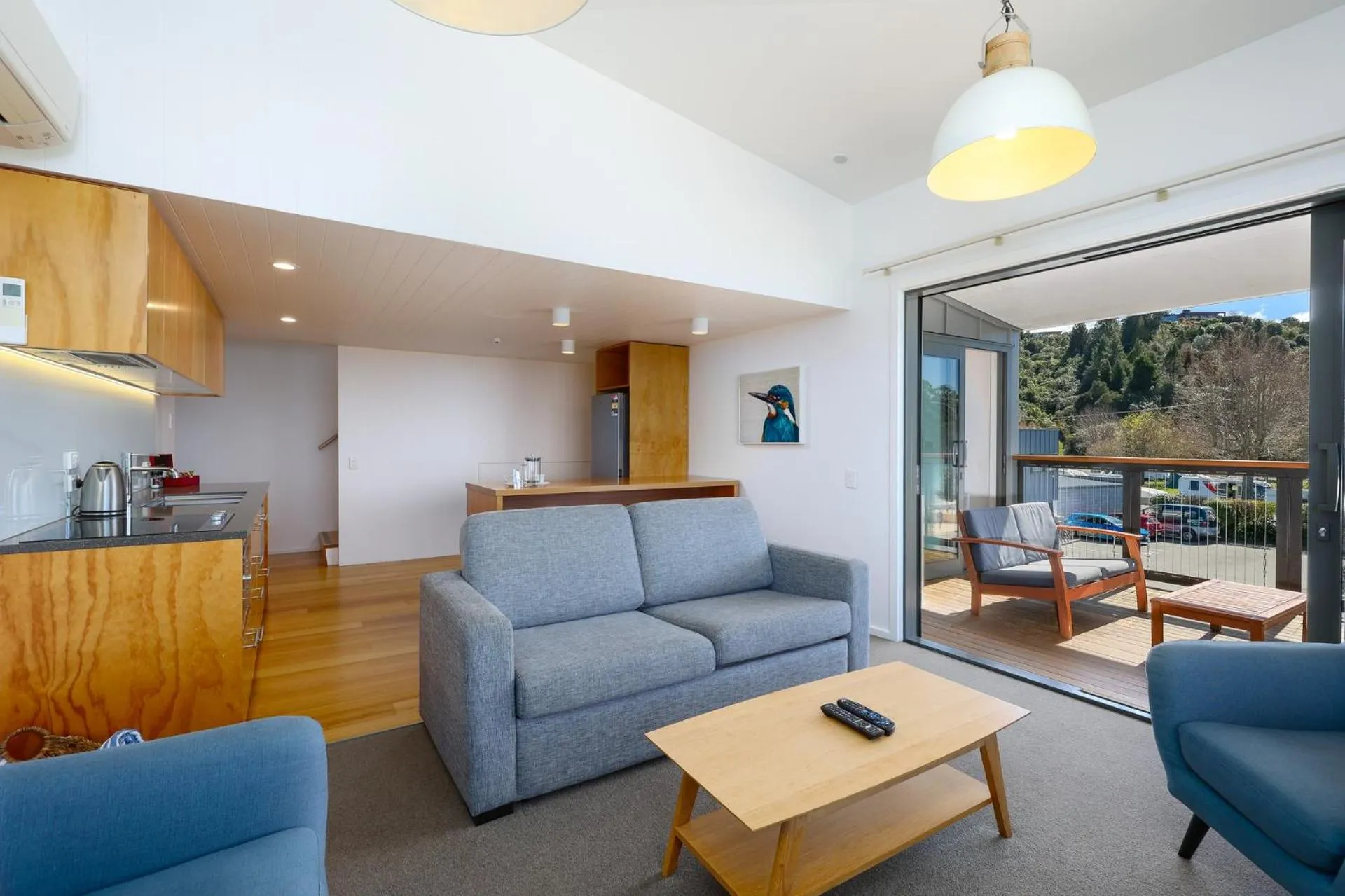 Living room in Kaiteriteri Recreation Reserve Apartments