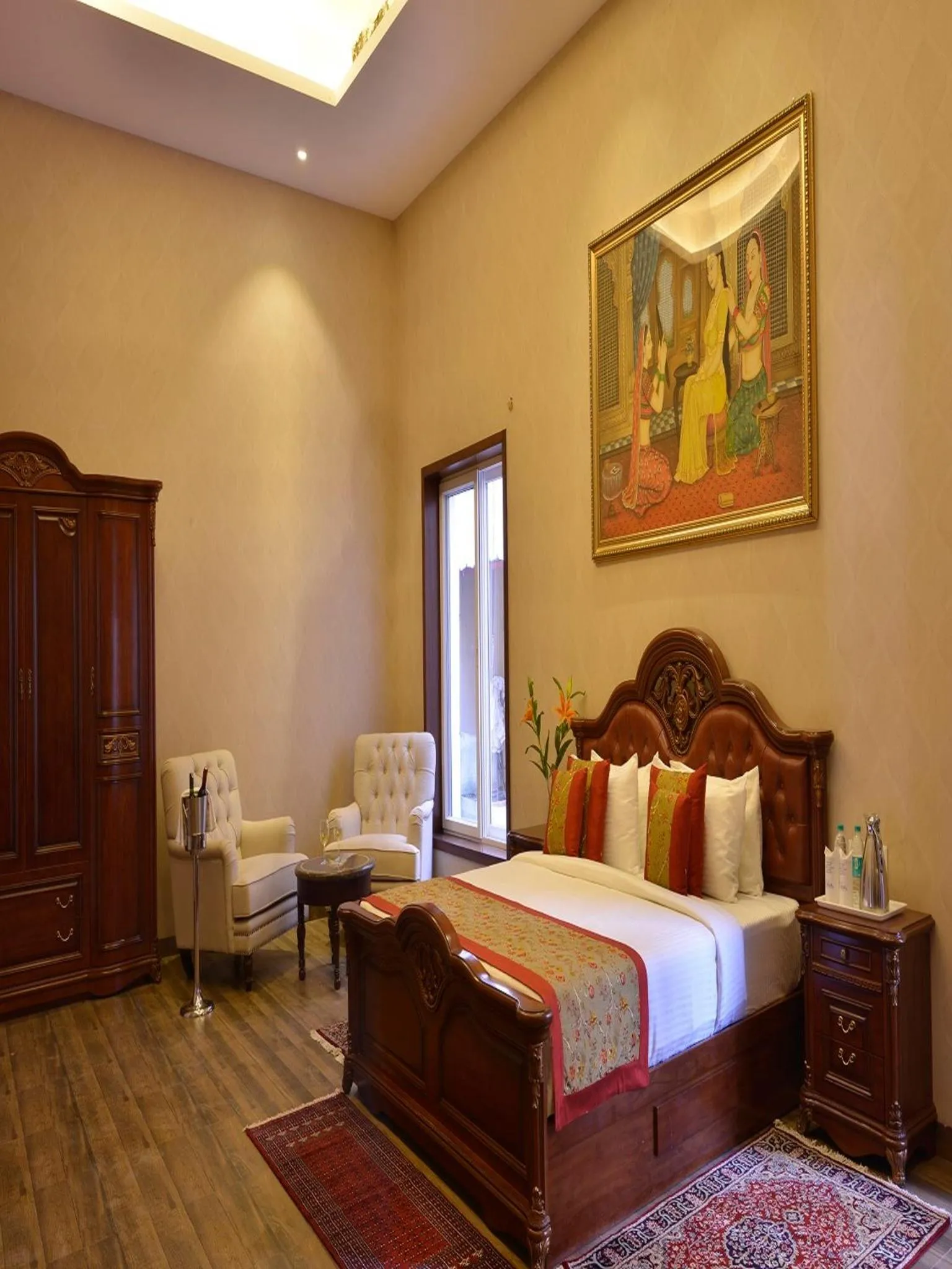 Seating area, Bed in Orchha Palace and Convention Centre