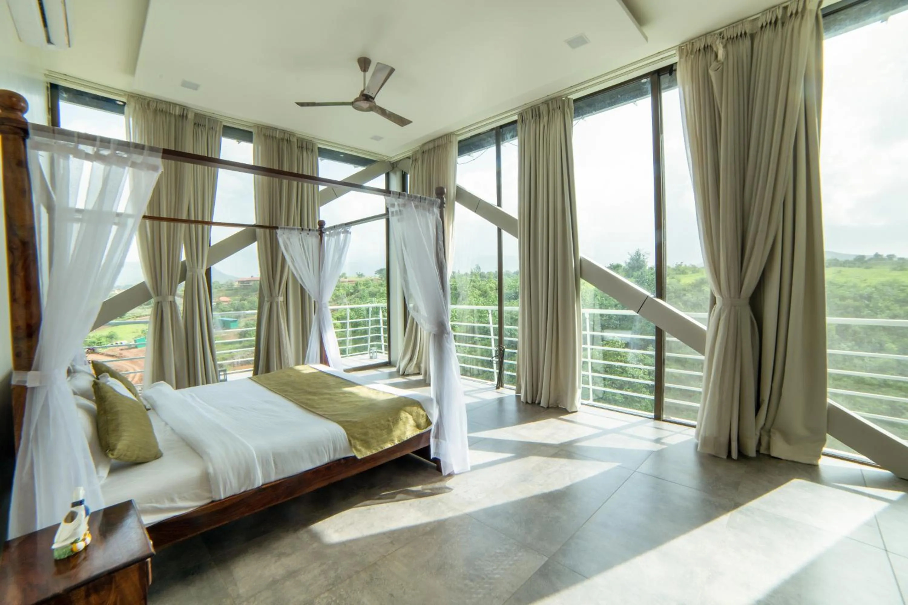 Bed in Grape County Eco Resort & Spa, Nashik